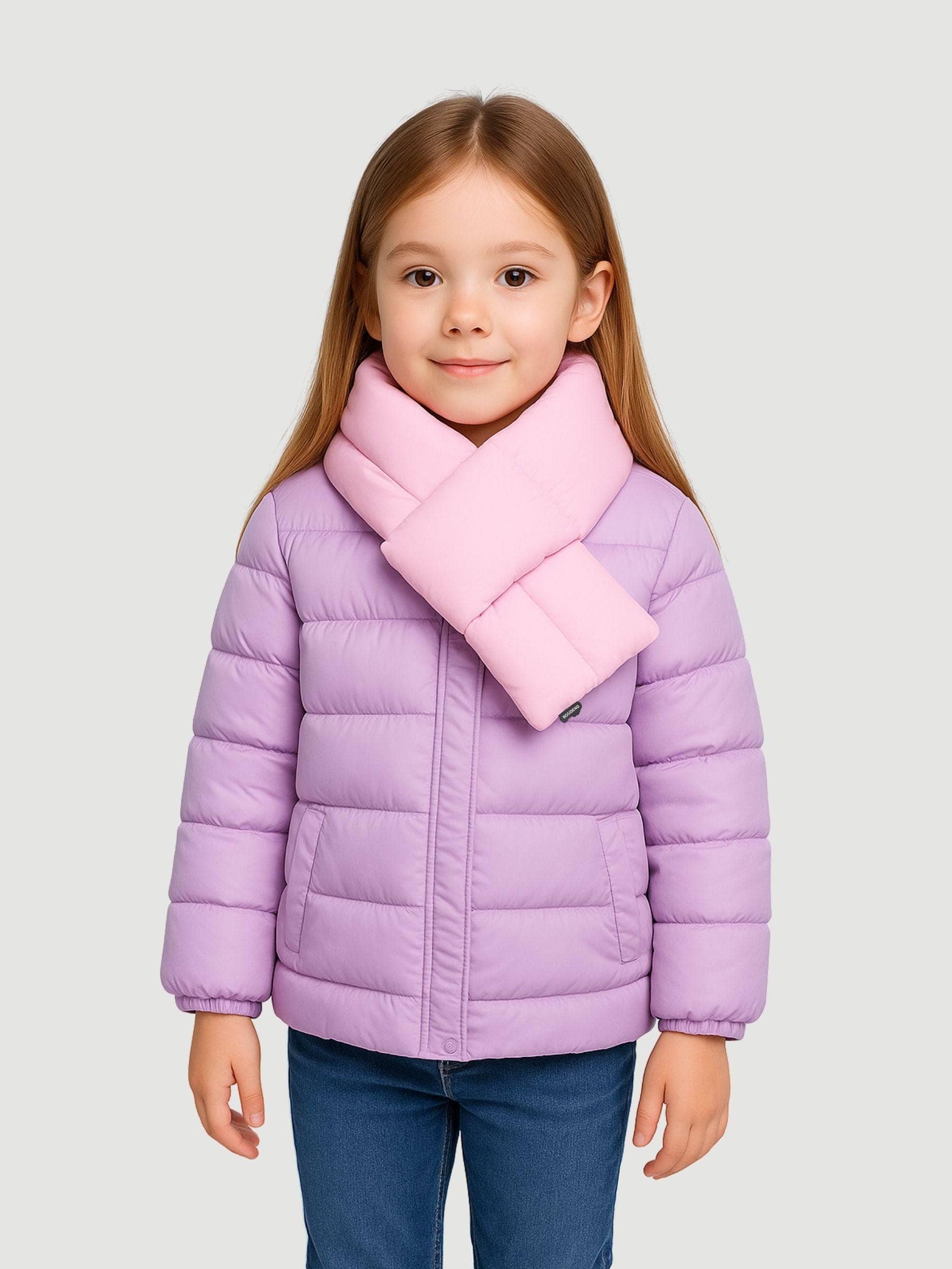 BOSIDENG 2024 Junior Multi-Layer System Down Scarf 0020 Soft Powder Pink / One Size