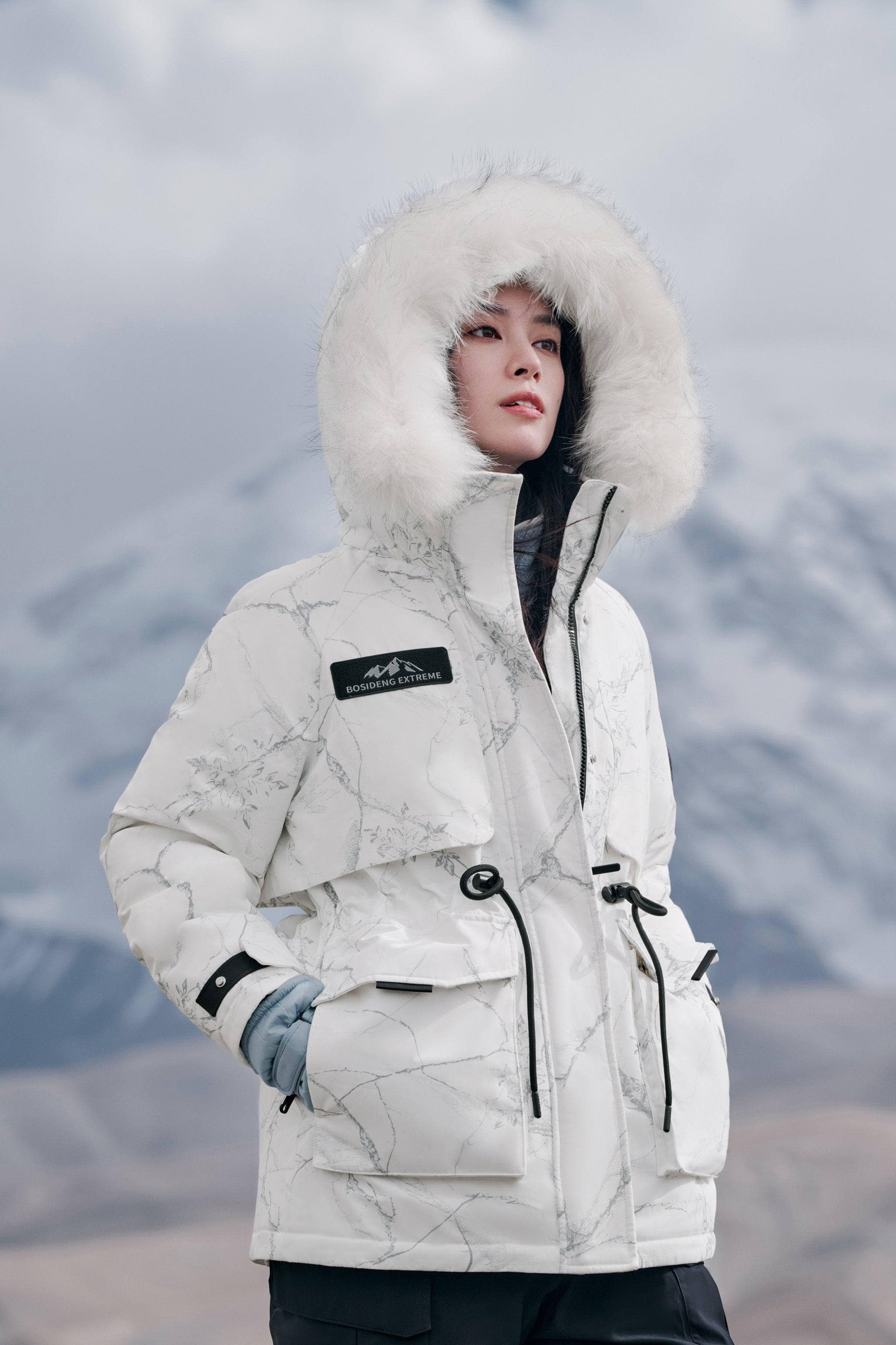 BOSIDENG 2024 Women’s classic extreme goose down jacket with fur hood Jackets