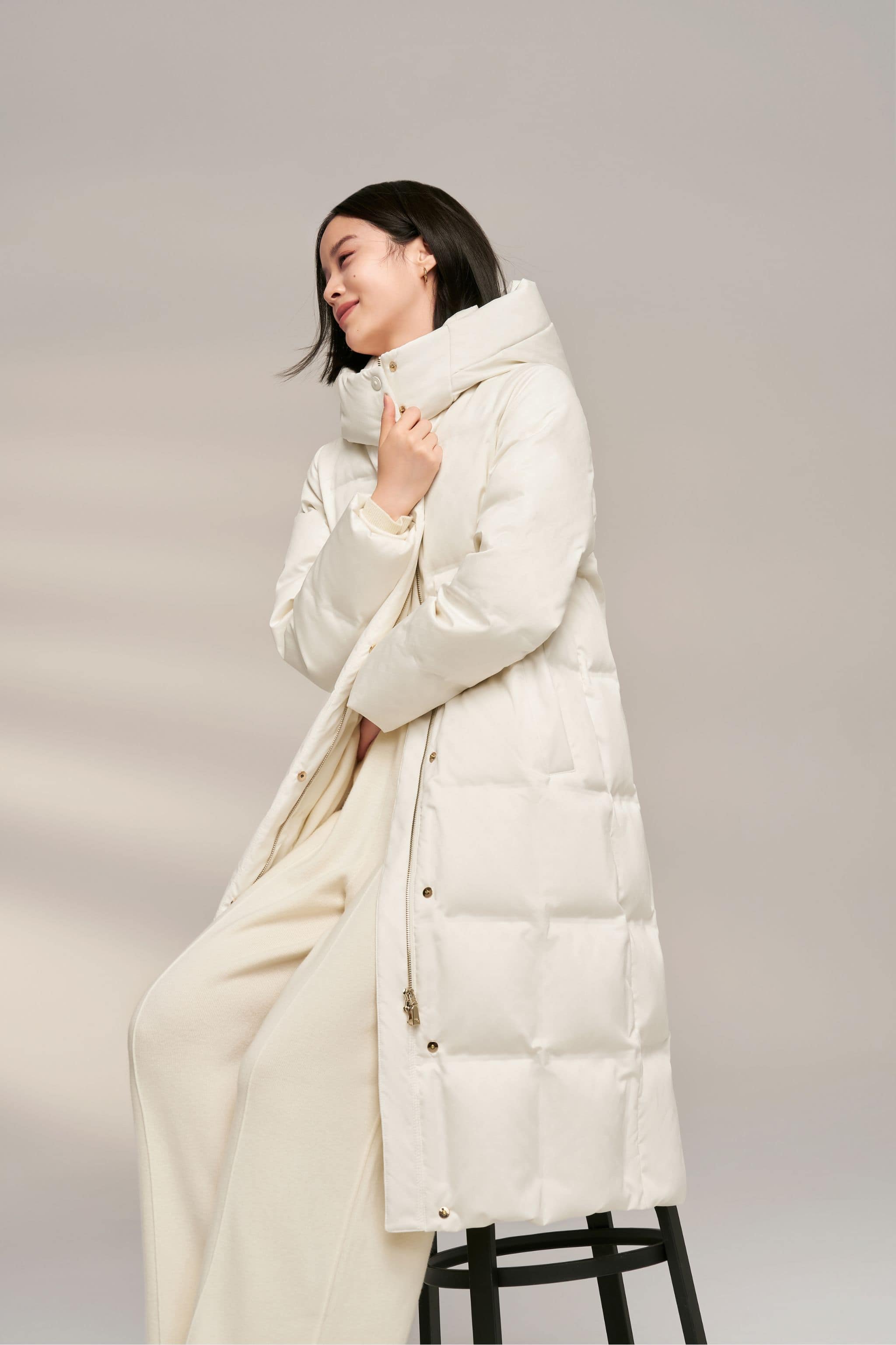 Women's Diamond Quilt Full Length Goose Down Coat