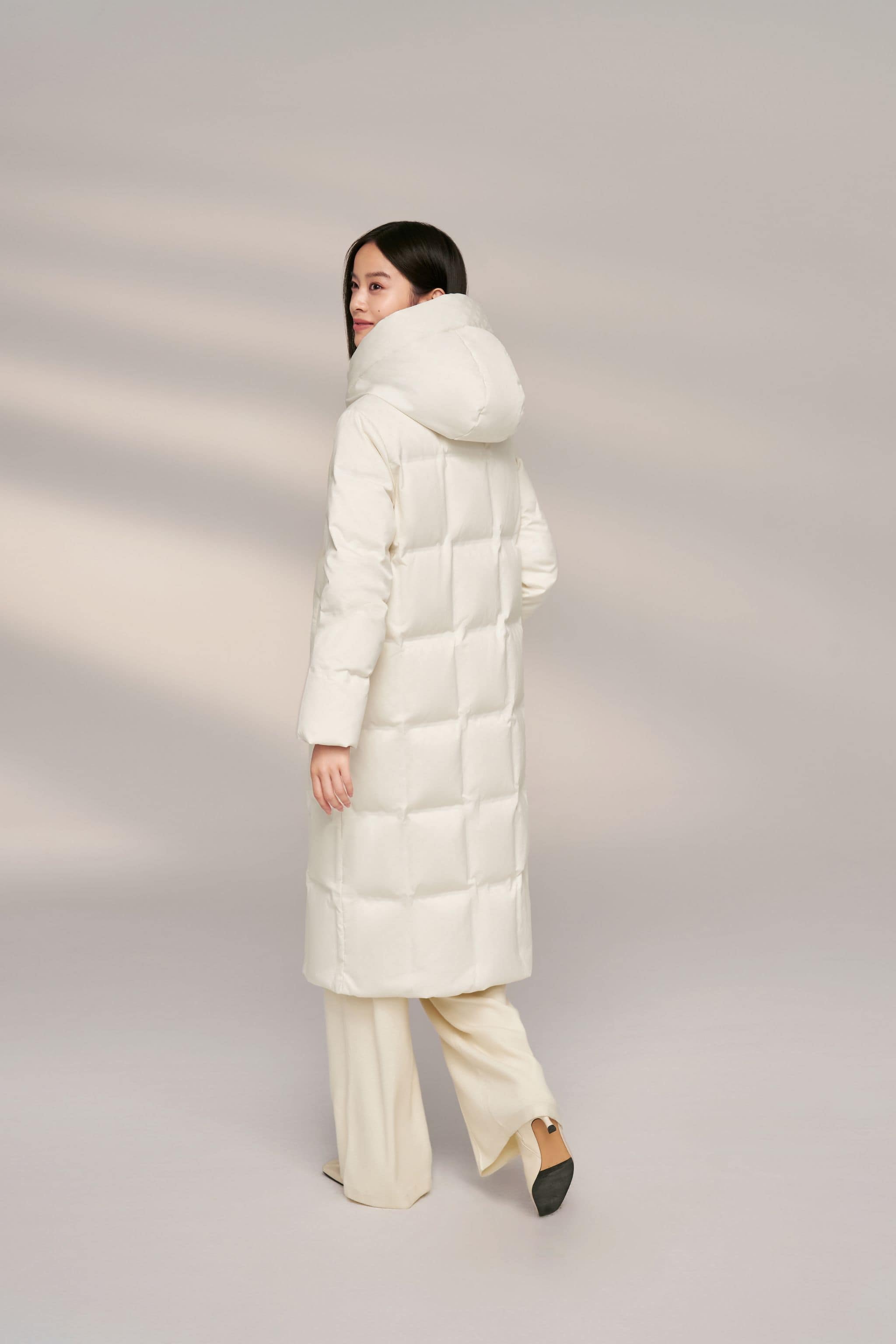 Women's Diamond Quilt Full Length Goose Down Coat