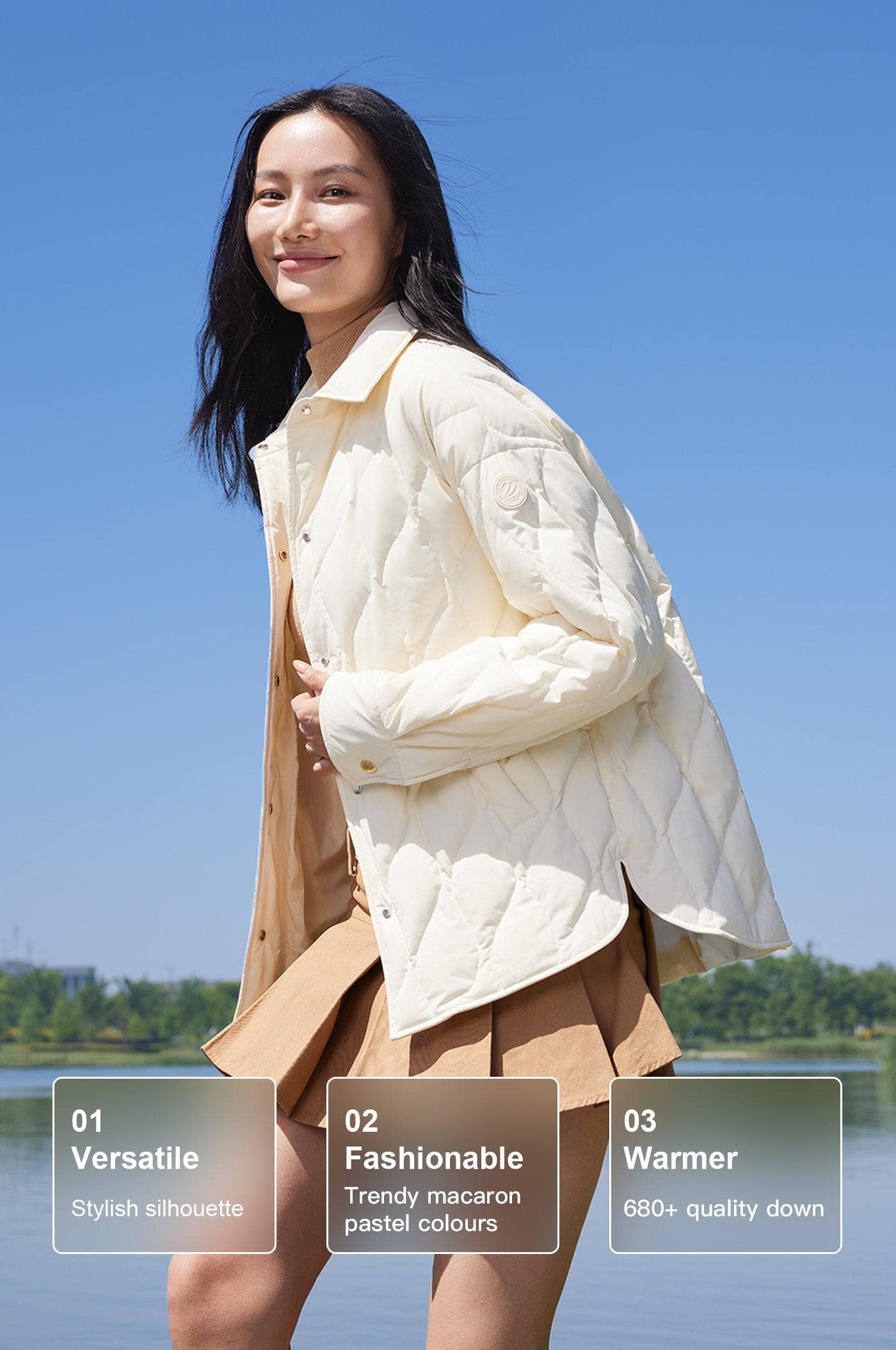 BOSIDENG 2024 Women's Down Shacket 5308