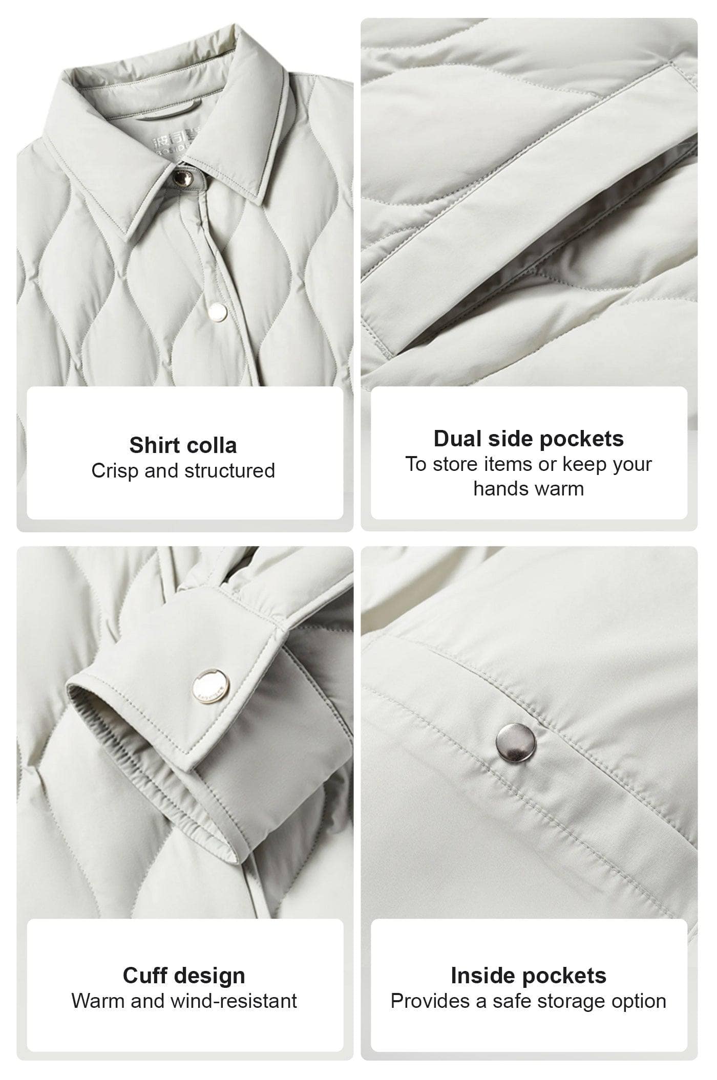 BOSIDENG 2024 Women's Down Shacket 5308