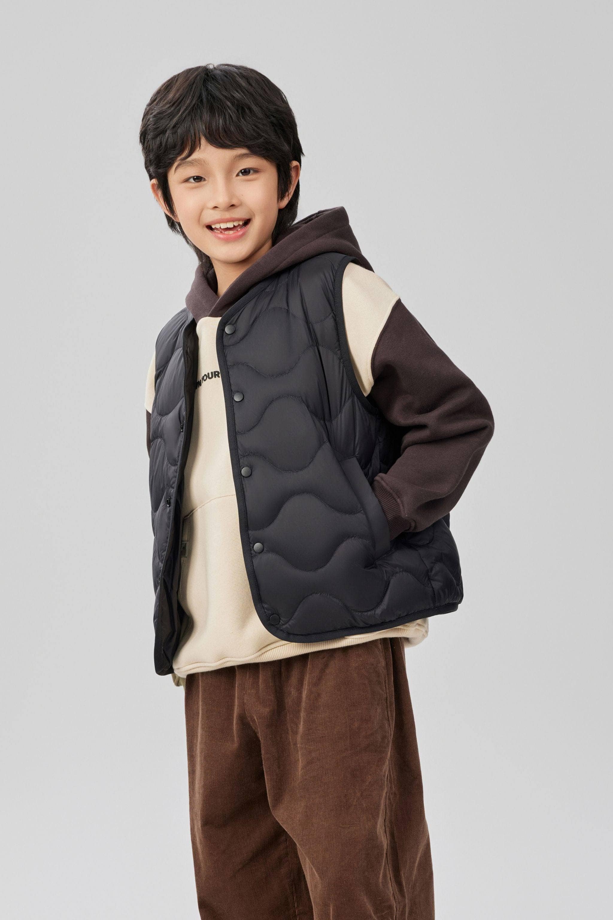 BOSIDENG 2025 Kid's Versatile Layering Down Gilet gilet Black / 2-3YR
