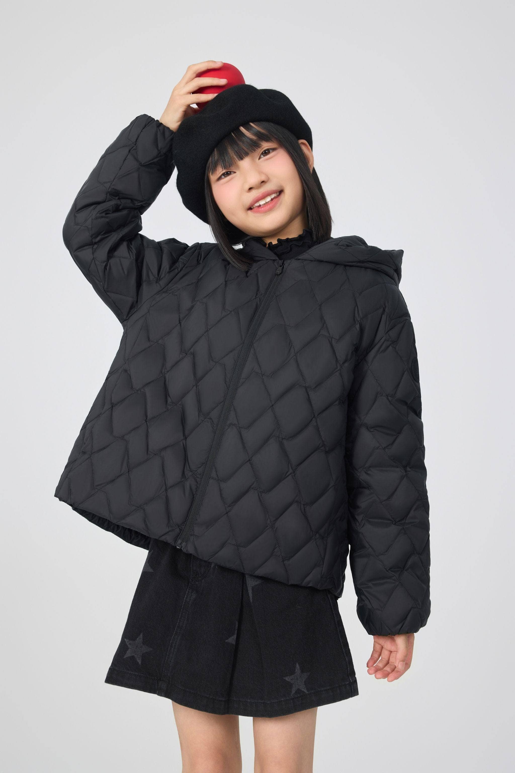BOSIDENG 2025 Kid's Versatile Layering Down Jacket With Hood 5042 Black / 3-4YR