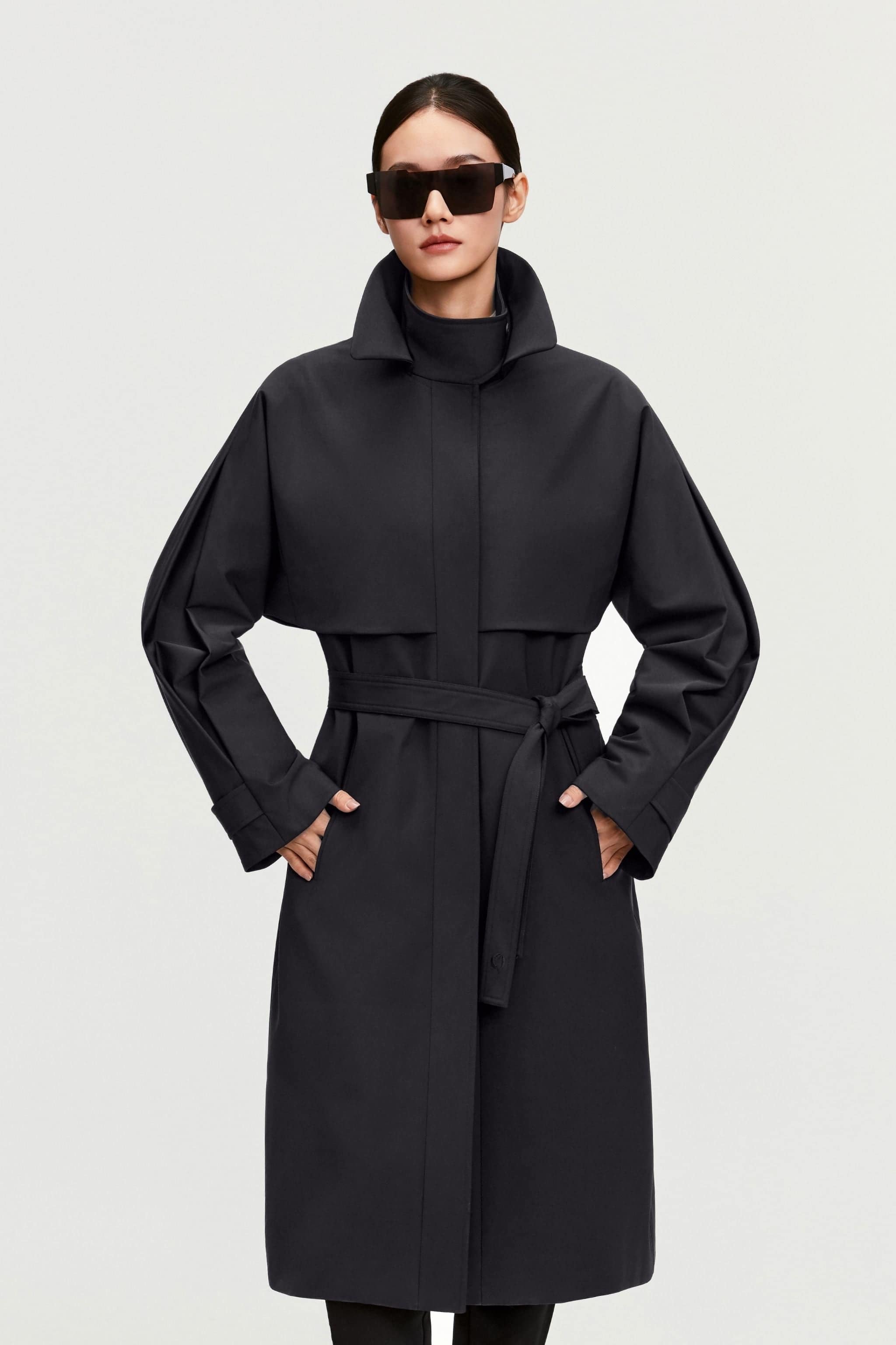 BOSIDENG 2025 Women's Full Length Goose Down Trench 212 Jacket Black / 4