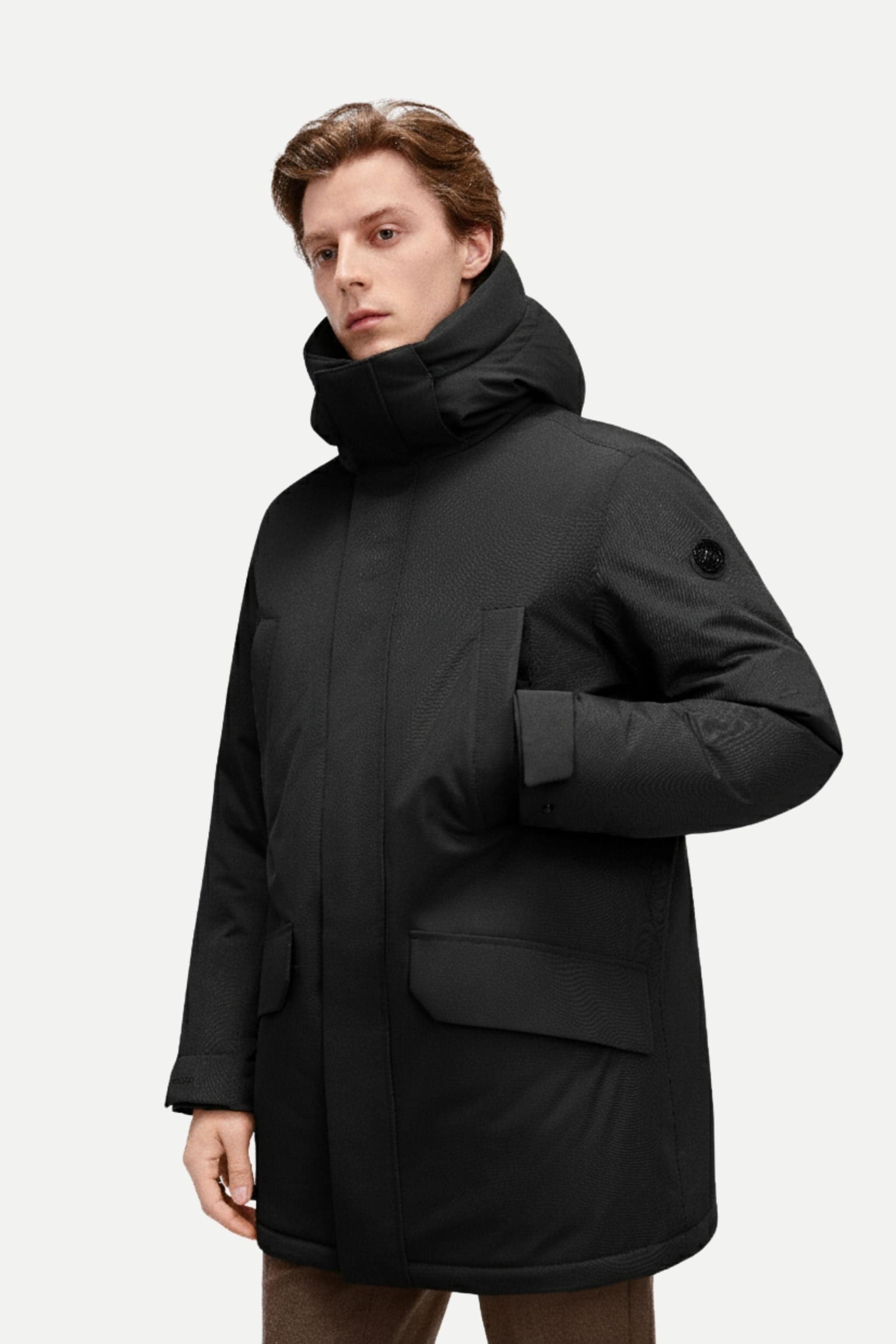 BOSIDENG 2025 Urban Extreme Men's Mid-Length Goose Down Jacket 213 Jacket Black / XS