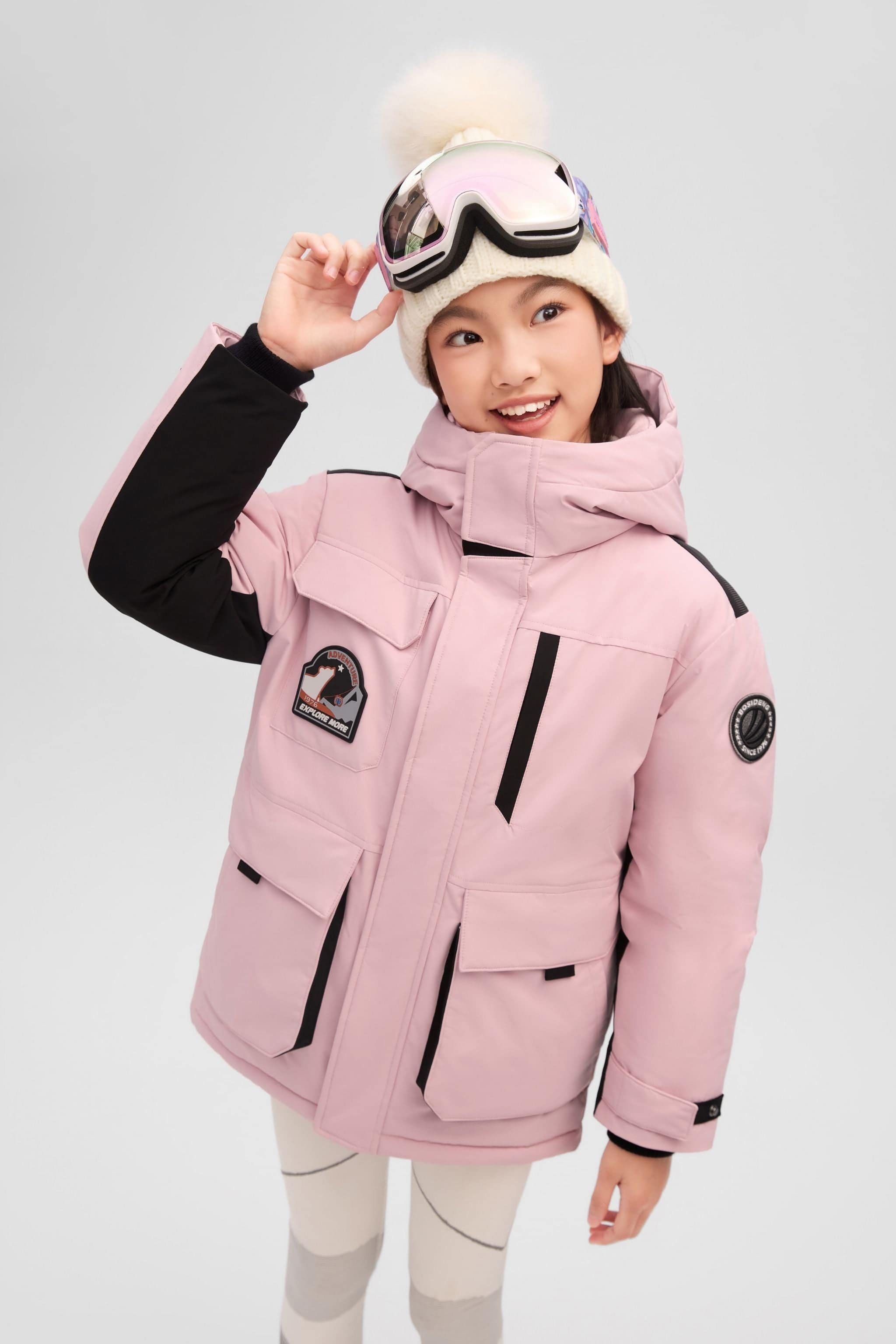 BOSIDENG 2025 Kid's Classic Extreme Short Down Jacket 317 Jacket Cherry Bloom / 6-7YR