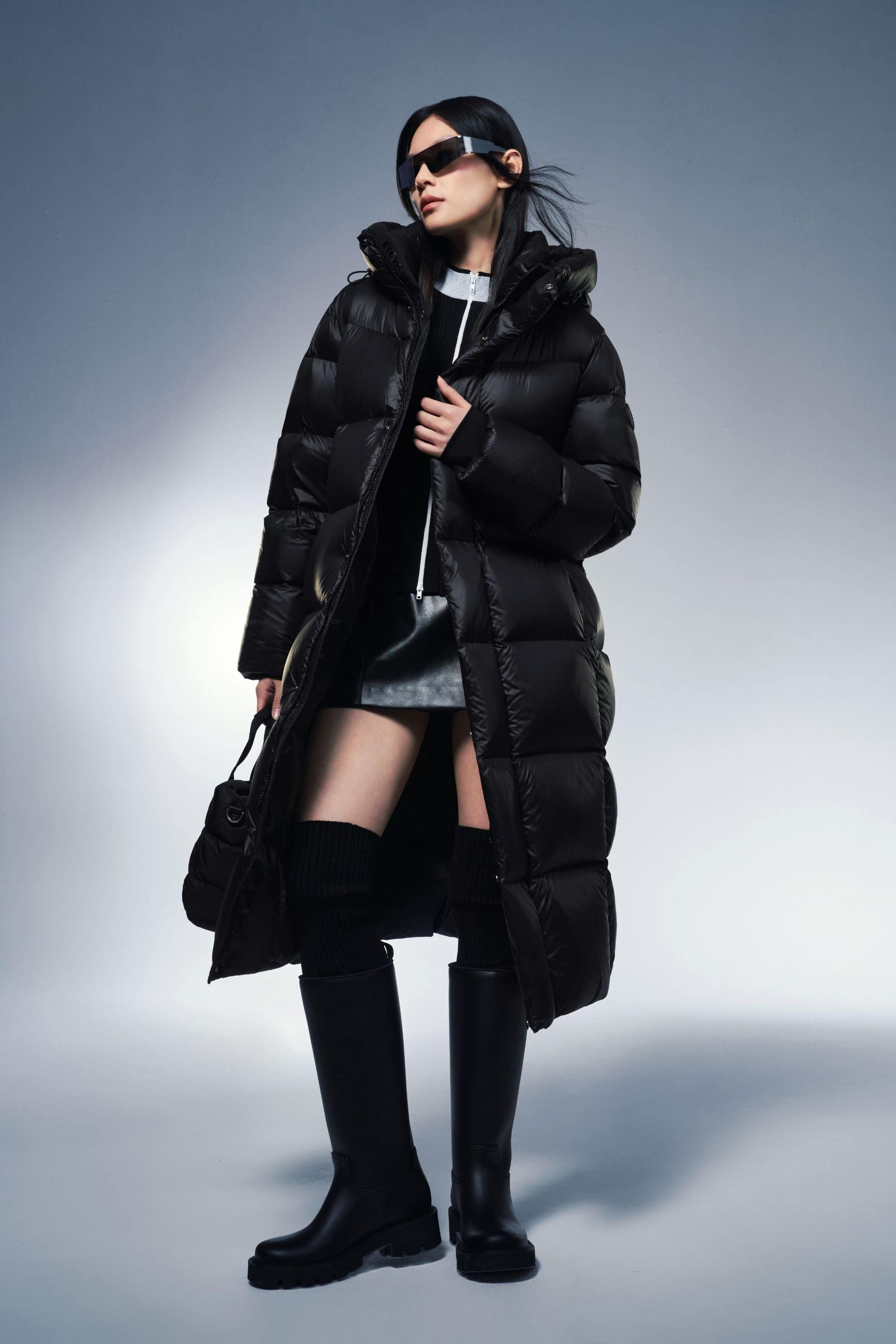 BOSIDENG 2025 Full Length Goose Down Puffer With Hood 130 Jacket Coal / S