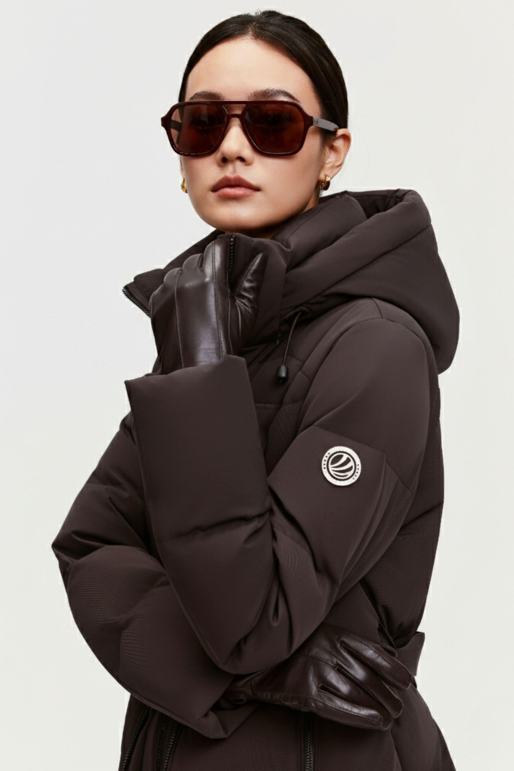 BOSIDENG 2025 Women's Premium Extreme Long Goose Down Jacket With Hood 778 Jacket Espresso / 4