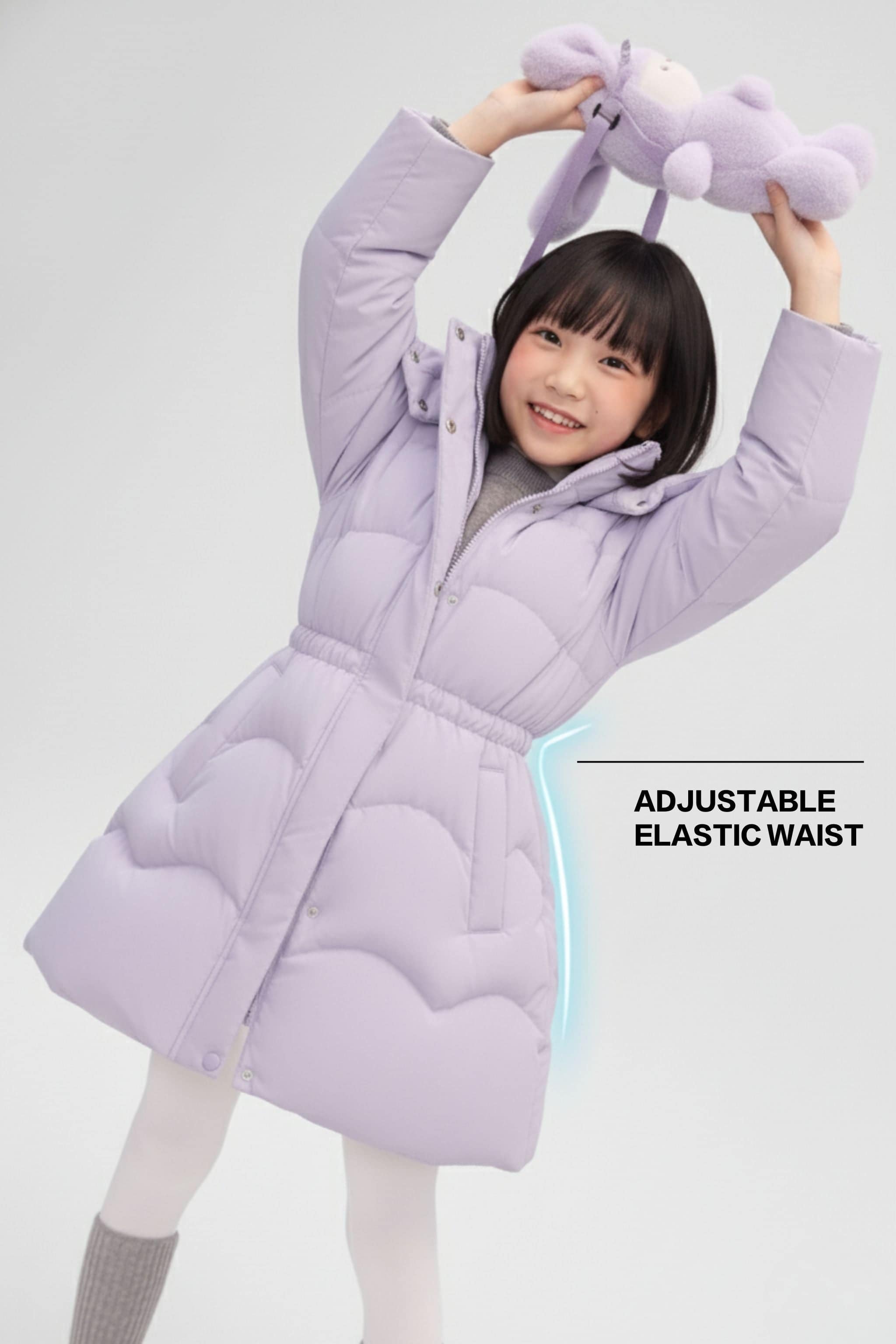 BOSIDENG 2025 Girl's Mid-Length Down Jacket 318 Jacket