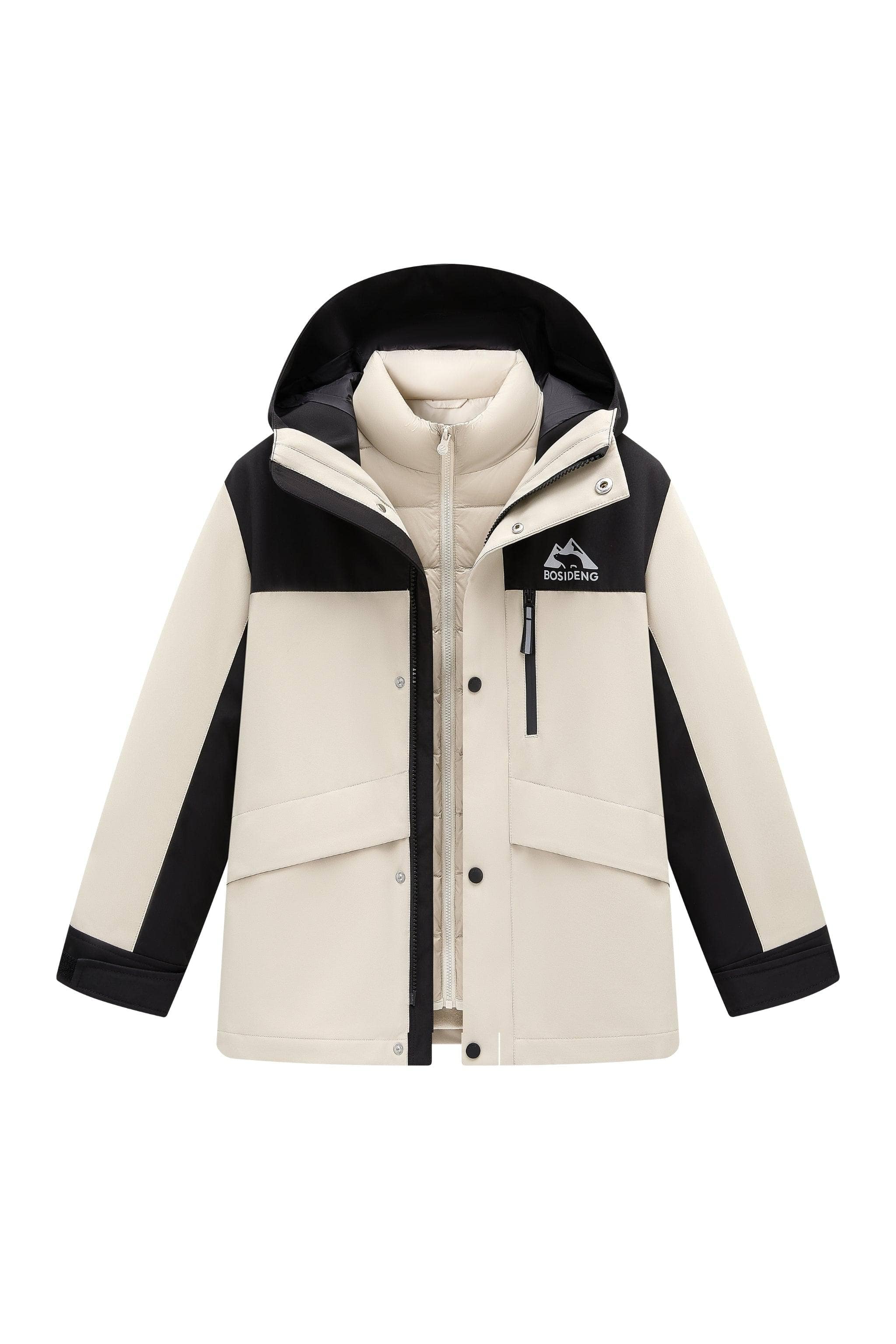 BOSIDENG 2025 Kid's Three In One All Weather Down Jacket With Hood 1340 Jacket