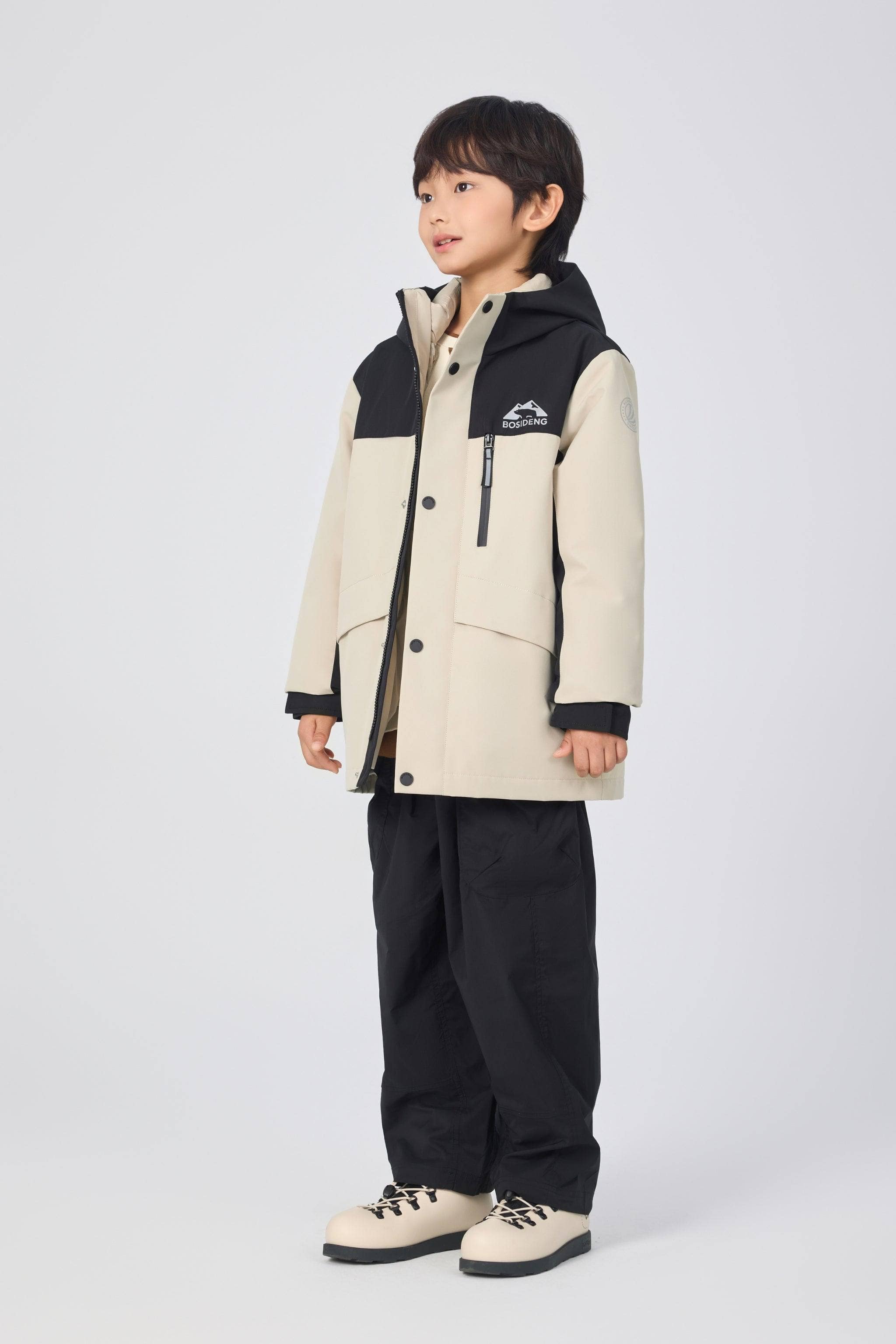 BOSIDENG 2025 Kid's Three In One All Weather Down Jacket With Hood 1340 Jacket