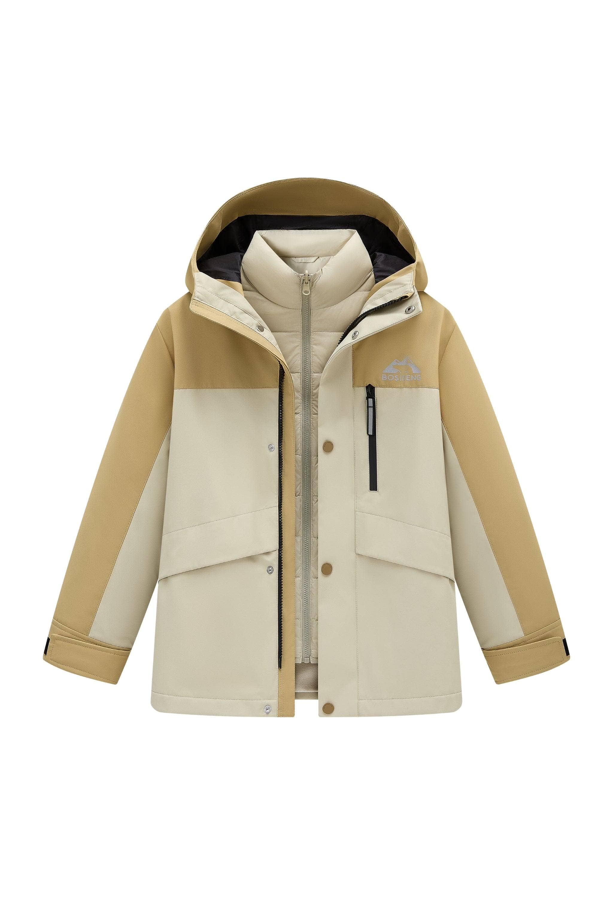 BOSIDENG 2025 Kid's Three In One All Weather Down Jacket With Hood 1340 Jacket
