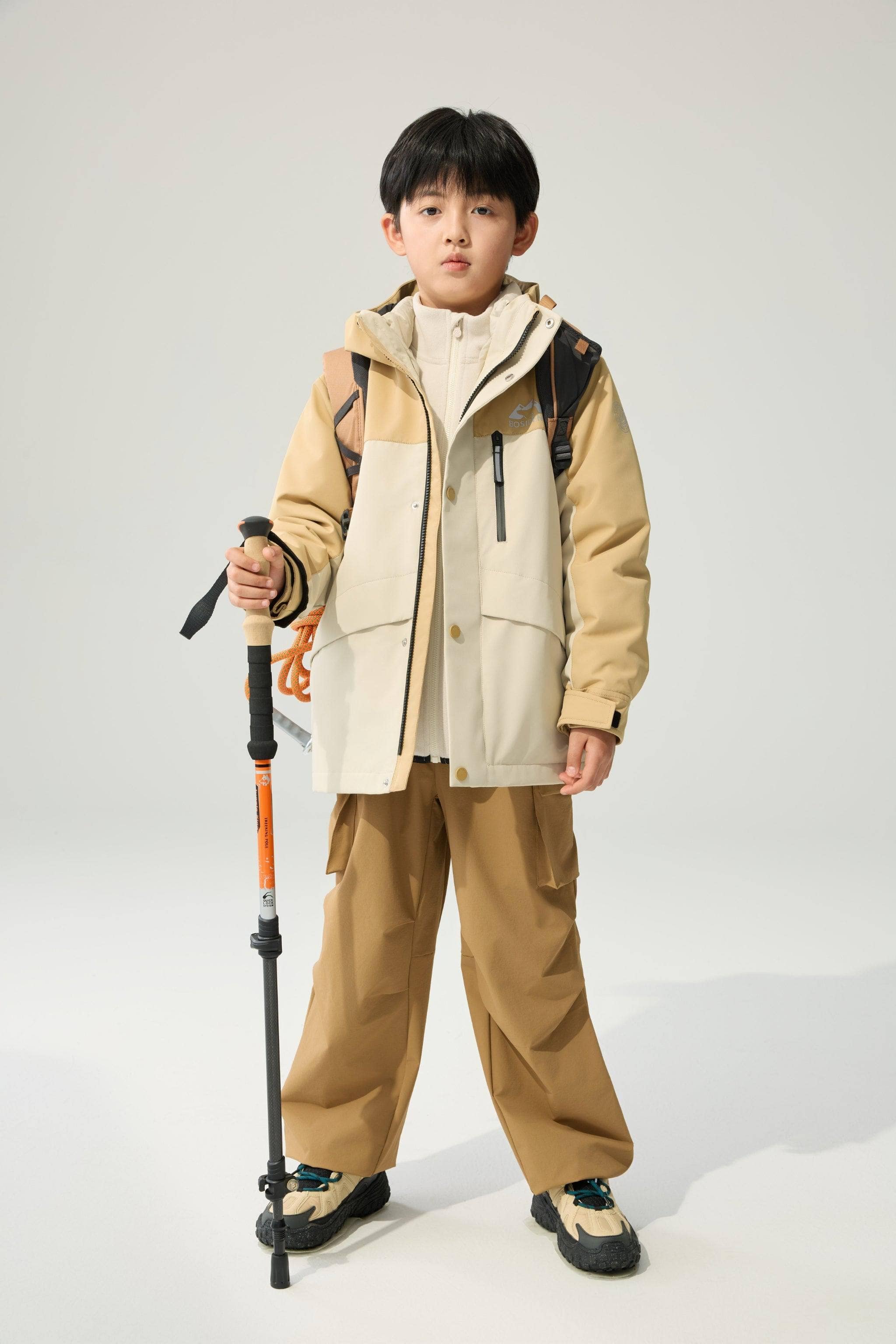 BOSIDENG 2025 Kid's Three In One All Weather Down Jacket With Hood 1340 Jacket