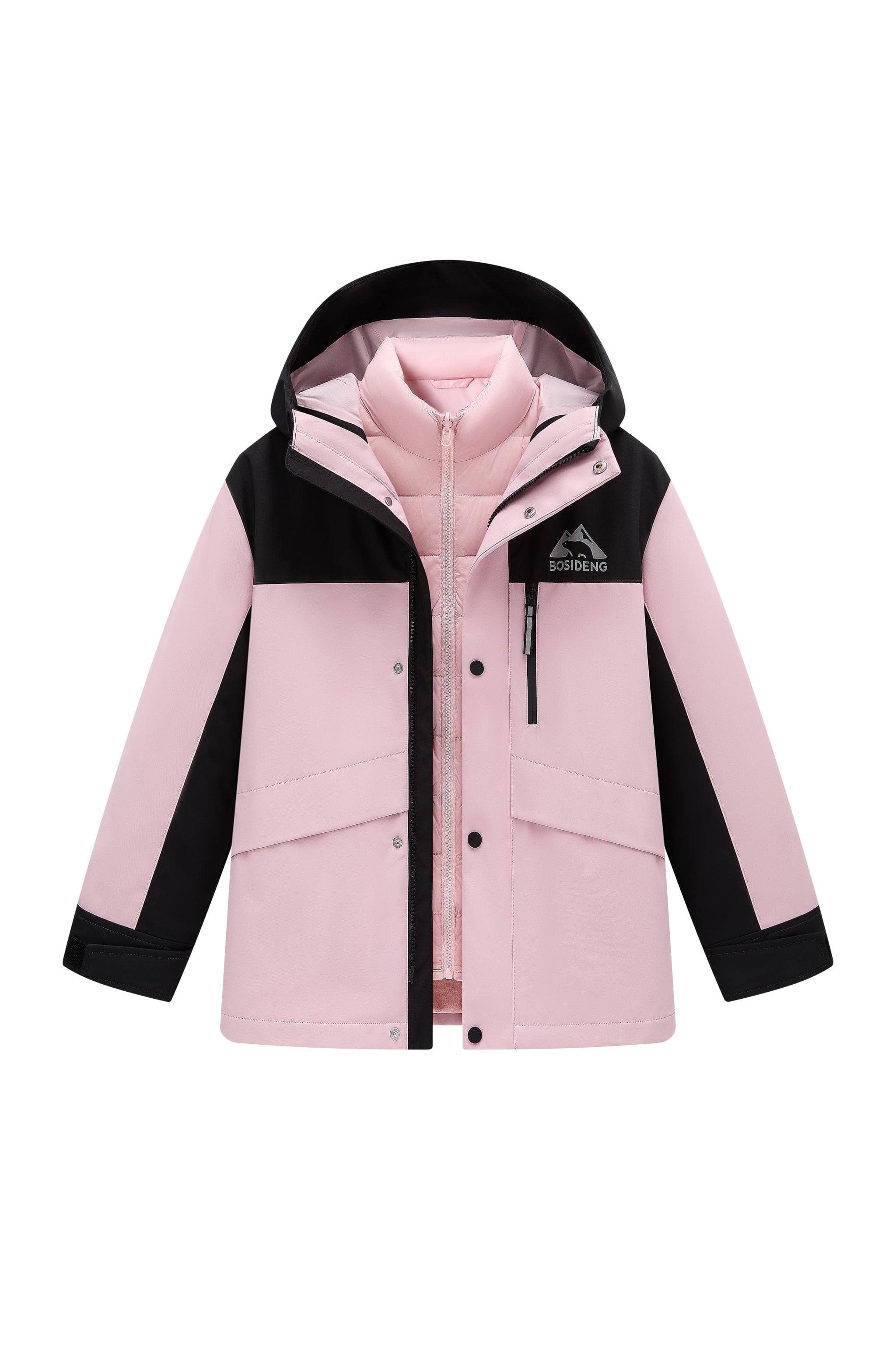 BOSIDENG 2025 Kid's Three In One All Weather Down Jacket With Hood 1340 Jacket
