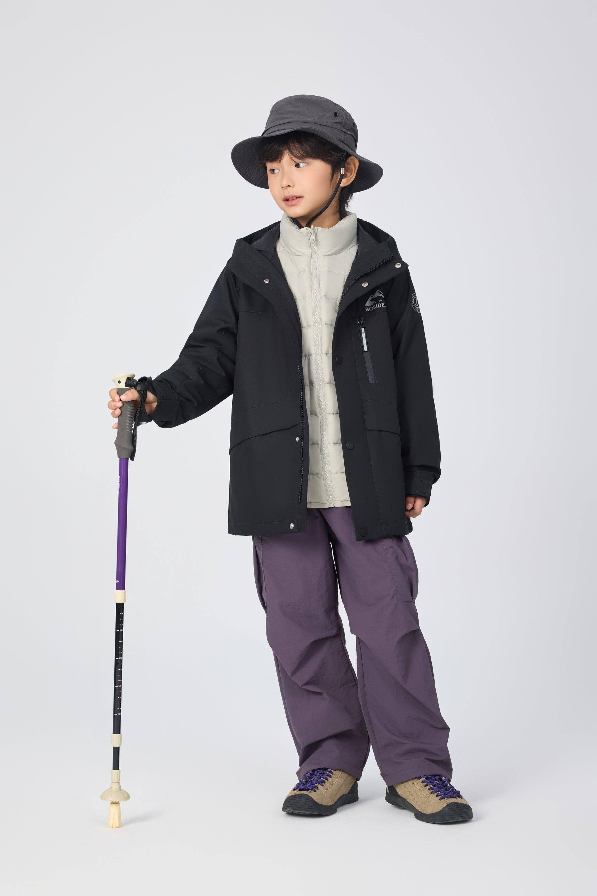 BOSIDENG 2025 Kid's Three In One All Weather Down Jacket With Hood 1340 Jacket