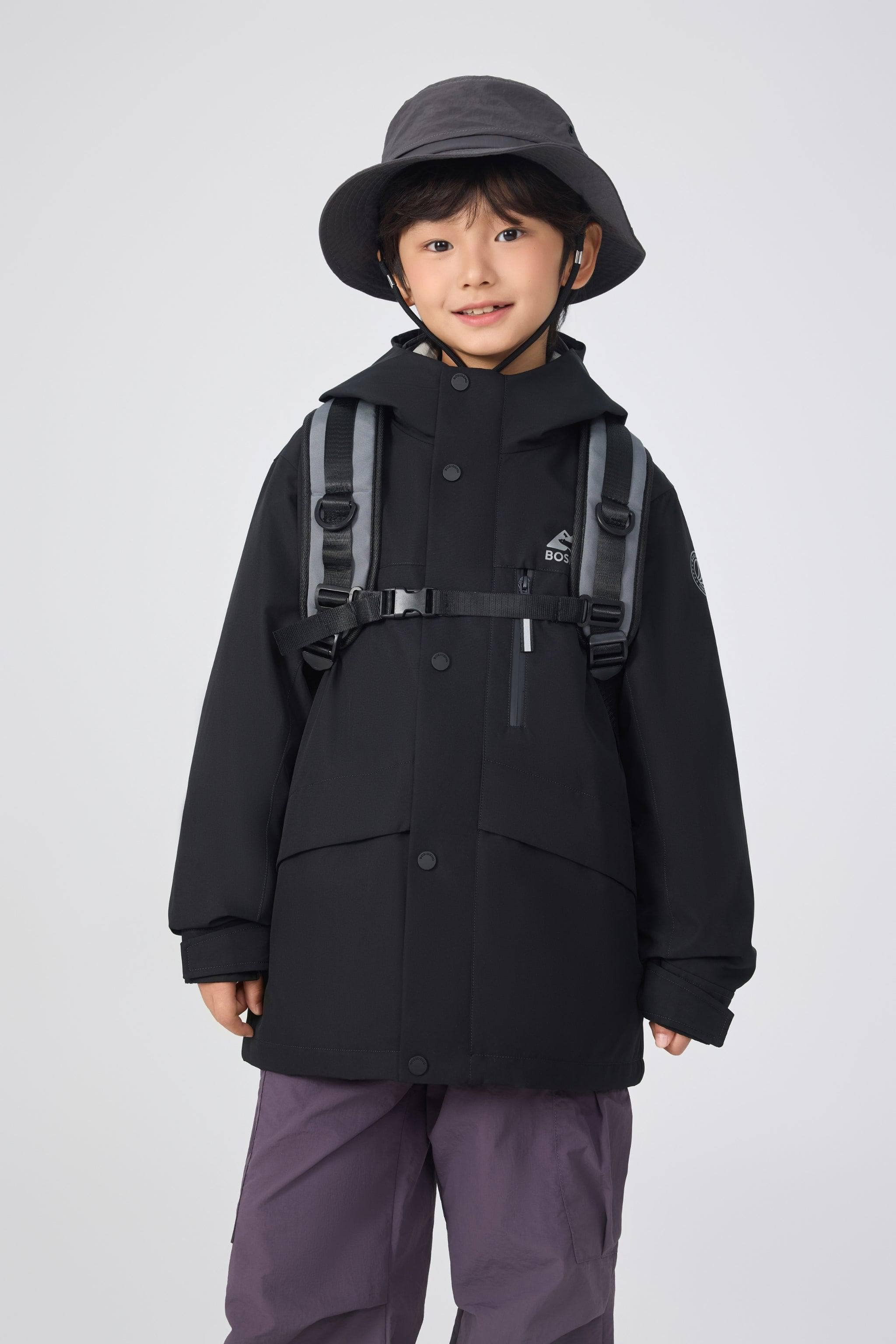 BOSIDENG 2025 Kid's Three In One All Weather Down Jacket With Hood 1340 Jacket