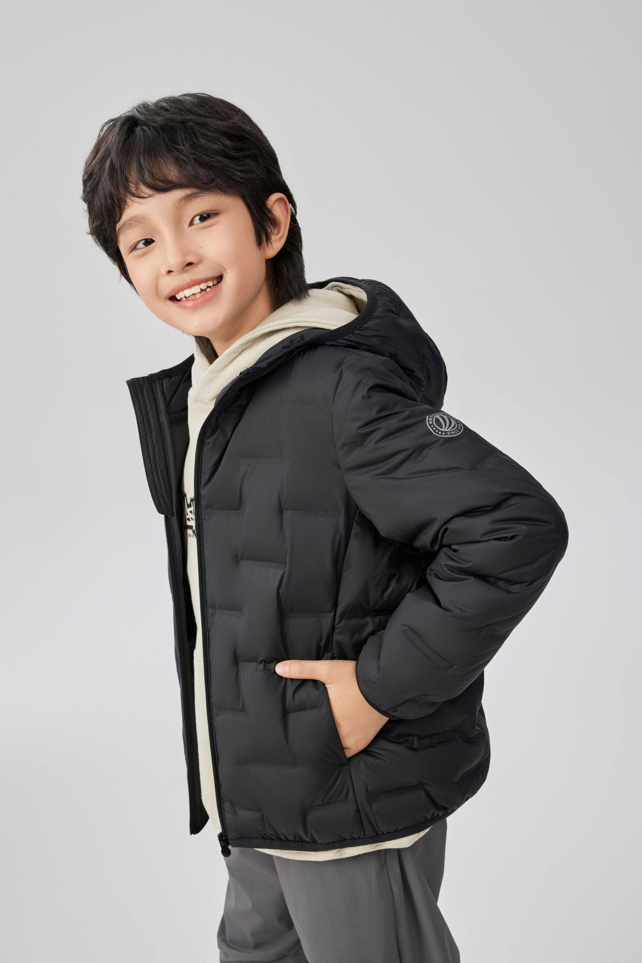 BOSIDENG 2025 Kid's Versatile Layering Down Jacket With Hood 5040 Jacket