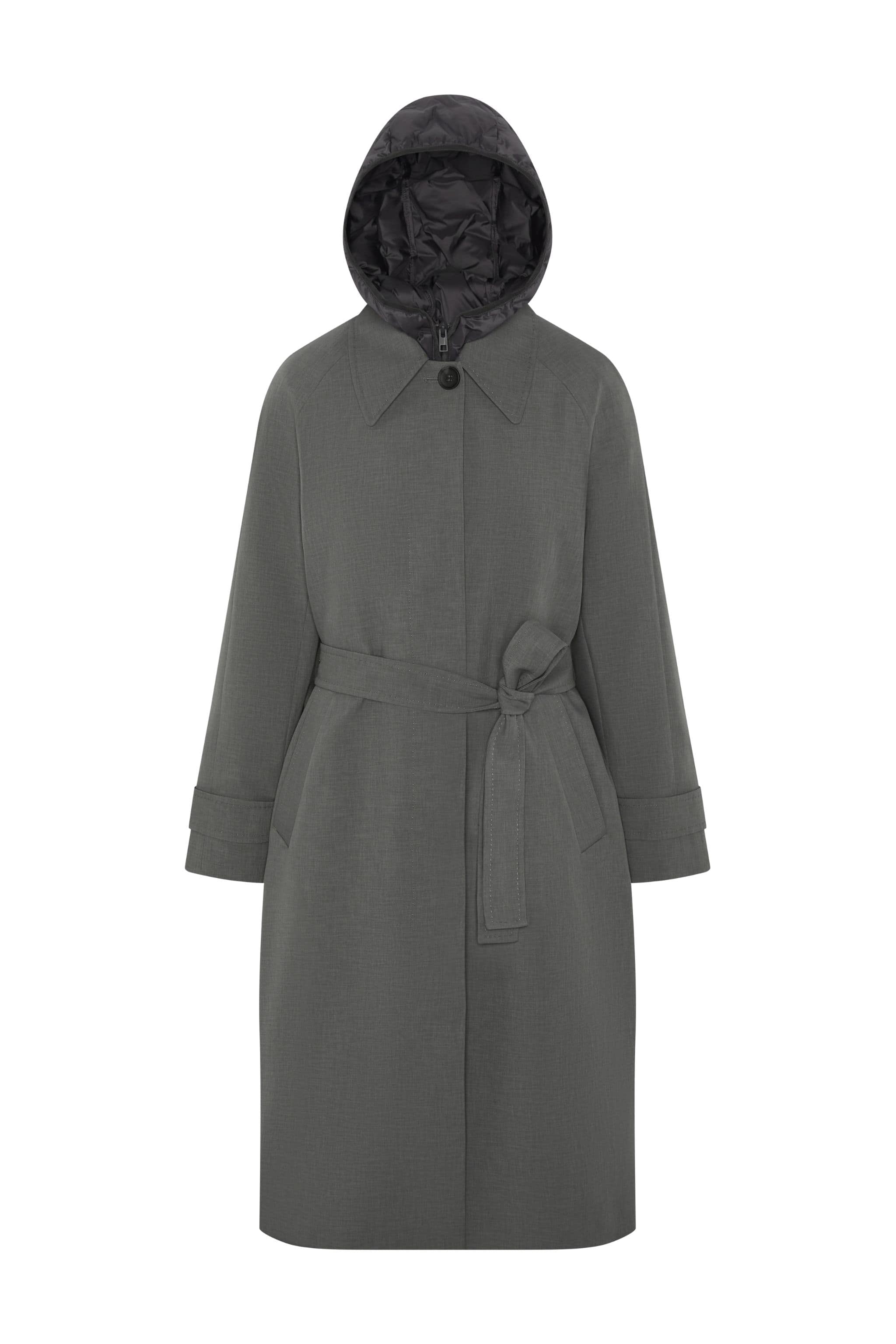 Women's Long 3 in 1 Goose Down Trench 926 — piece holds its shape beautifully while remaining effortlessly comfortable in Lunar Grey, sizes 4–14