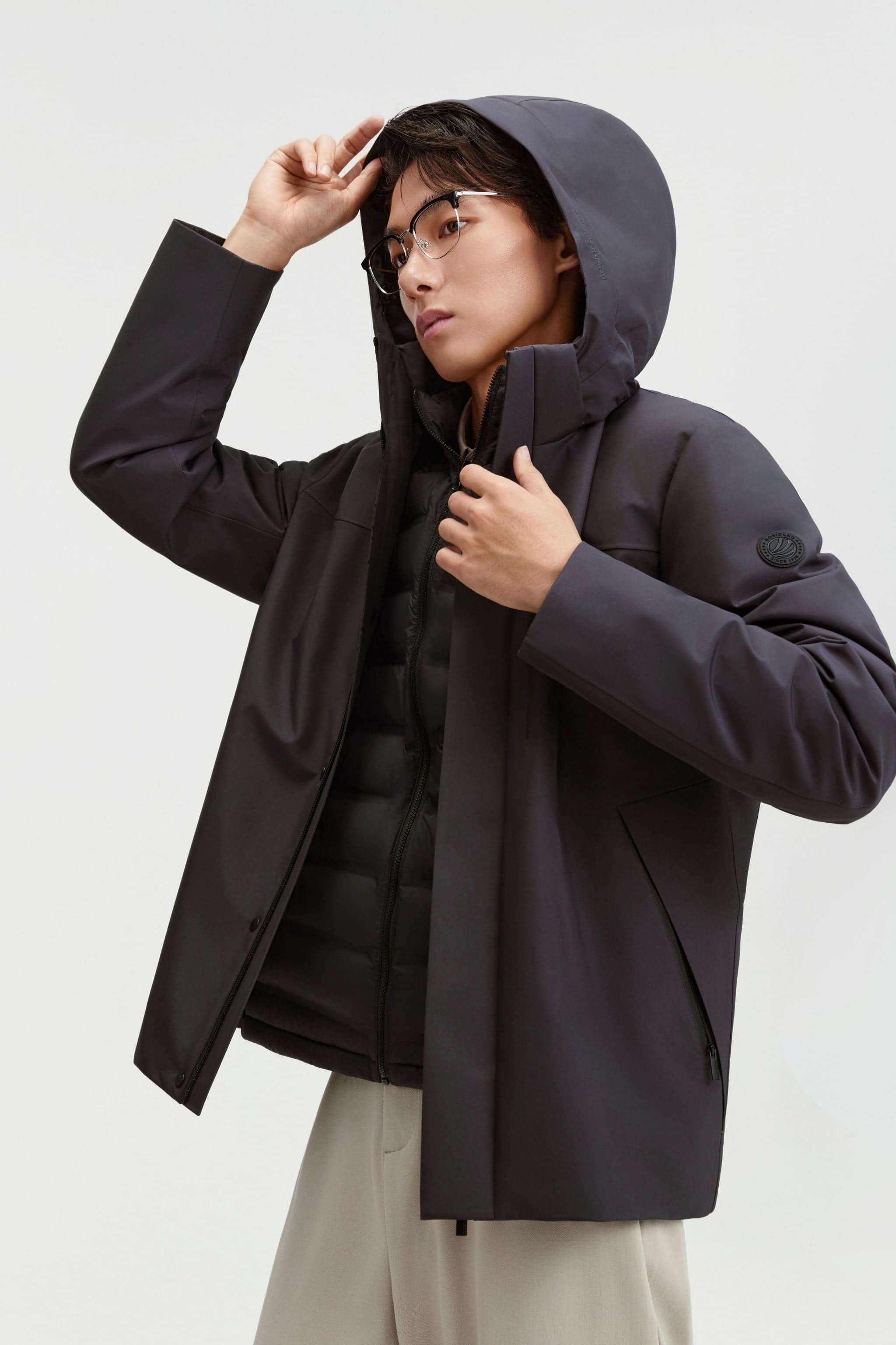 BOSIDENG 2025 Men's Business Classic Goose Down Jacket With Hood 121 Jacket