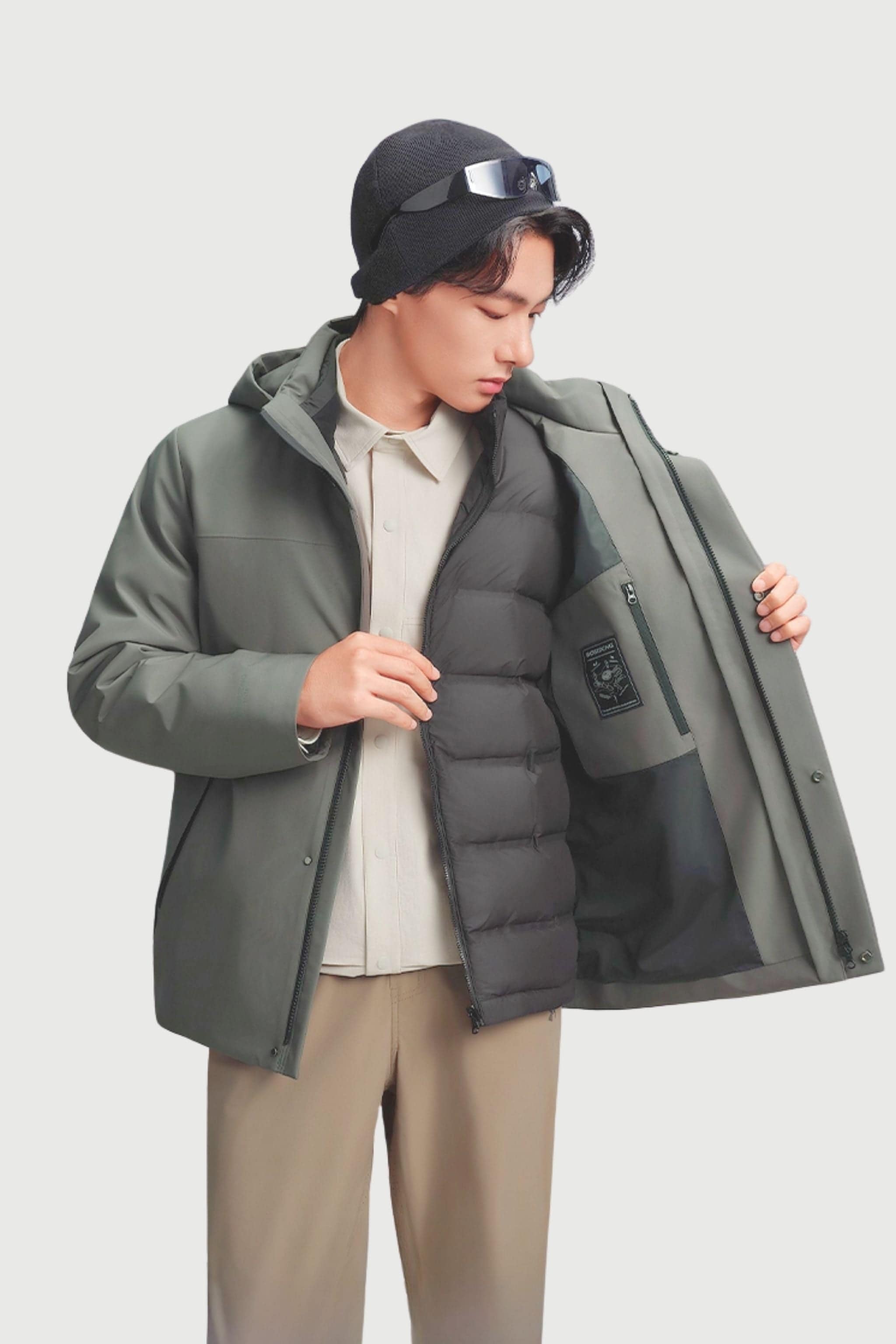 BOSIDENG 2025 Men's Business Classic Goose Down Jacket With Hood 121 Jacket