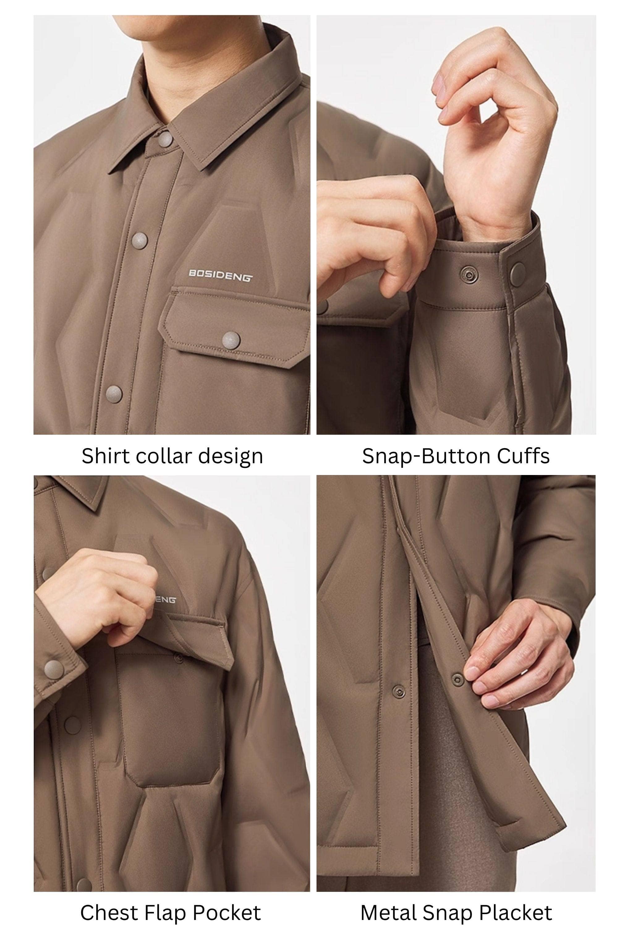 BOSIDENG 2025 Men's Shirt Collar Down Jacket 5319 Jacket
