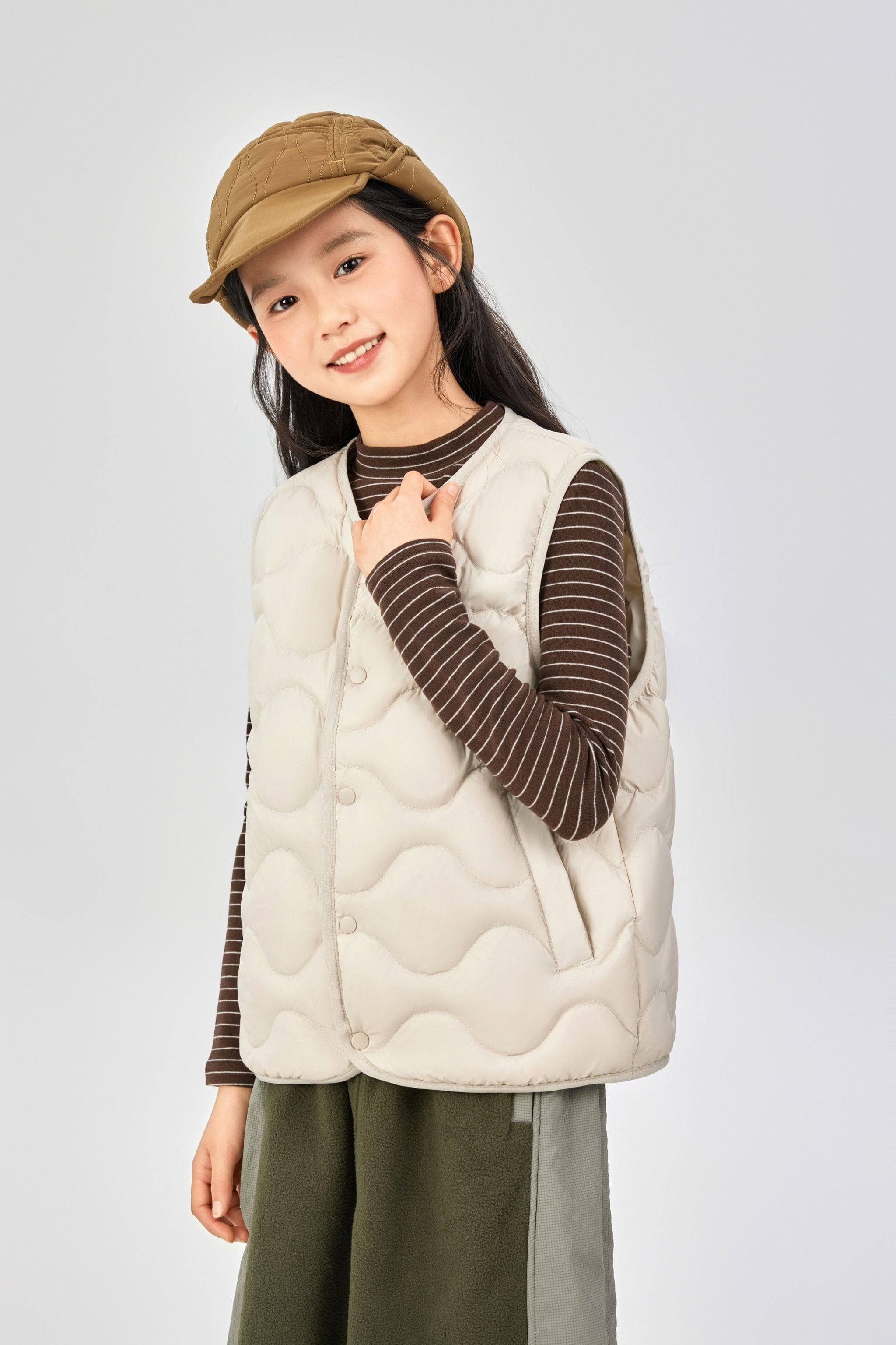 BOSIDENG 2025 Kid's Versatile Layering Down Gilet gilet OAT / 2-3YR