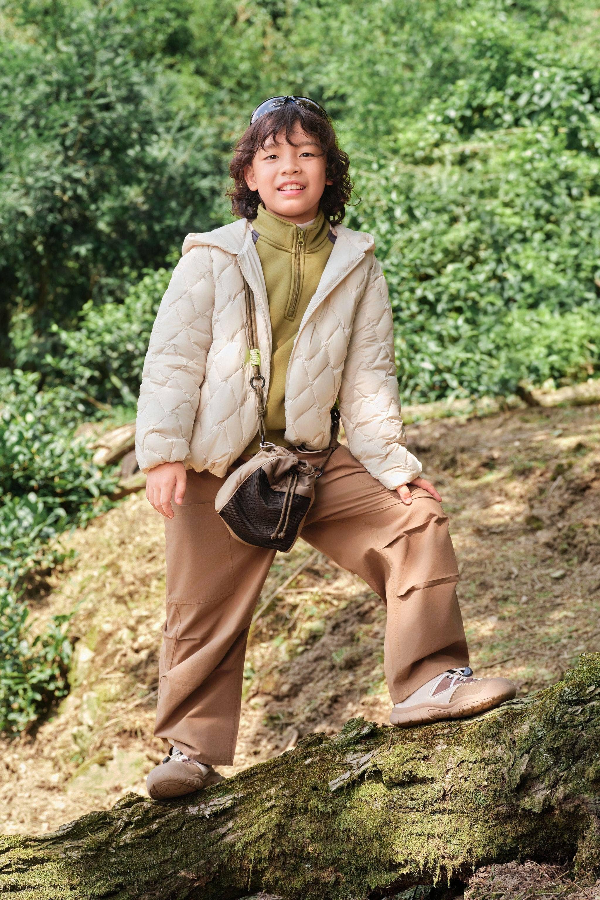 BOSIDENG 2025 Kid's Versatile Layering Down Jacket With Hood 5042 Oat / 3-4YR
