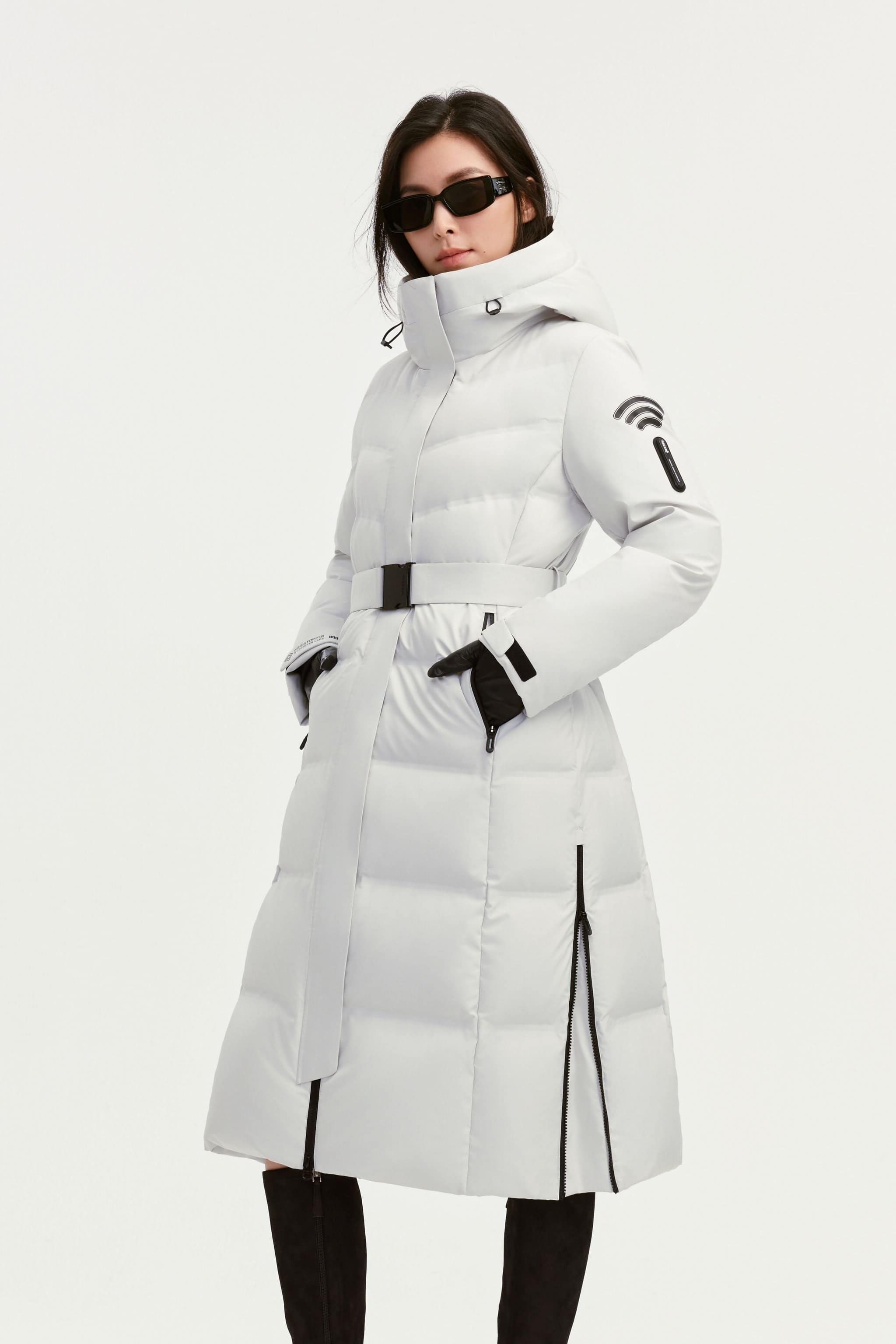 BOSIDENG 2025 GORE-TEX Women's Full Length Goose Down Jacket 206 Jacket Shell Grey / 6