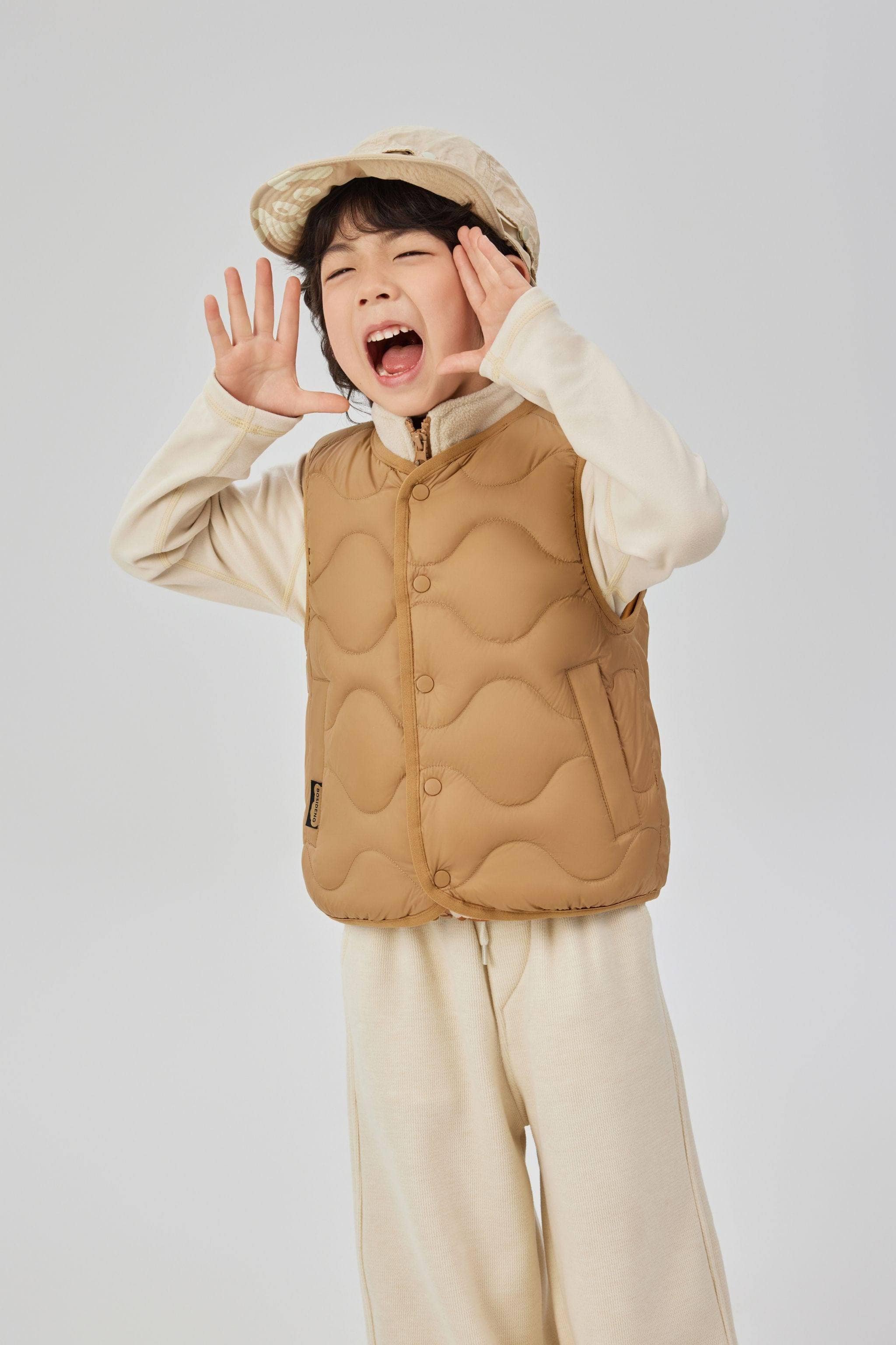 BOSIDENG 2025 Kid's Versatile Layering Down Gilet gilet Toffee / 2-3YR