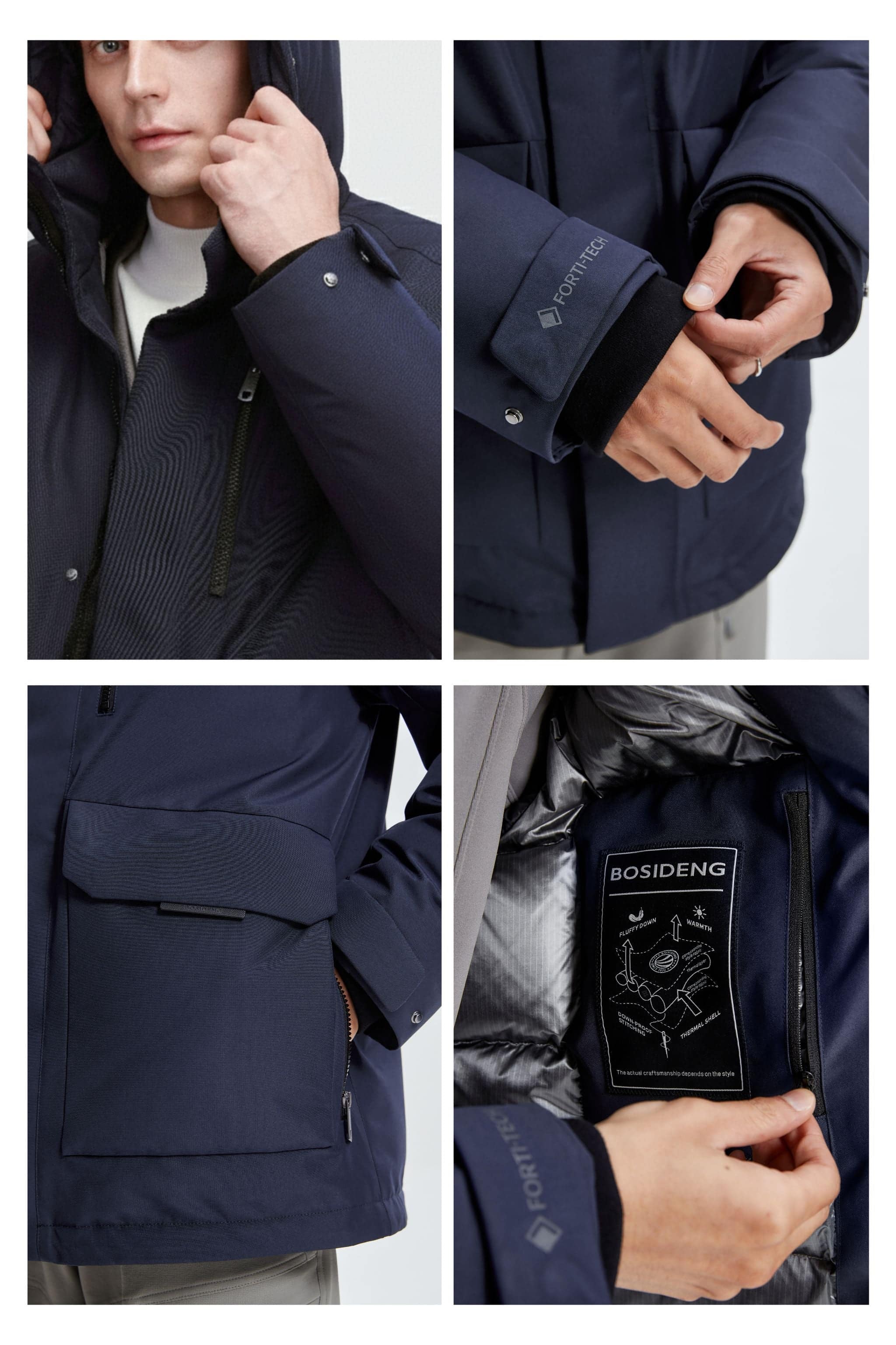 BOSIDENG 2025 Urban Extreme Men's Mid-Length Goose Down Jacket 213 Jacket