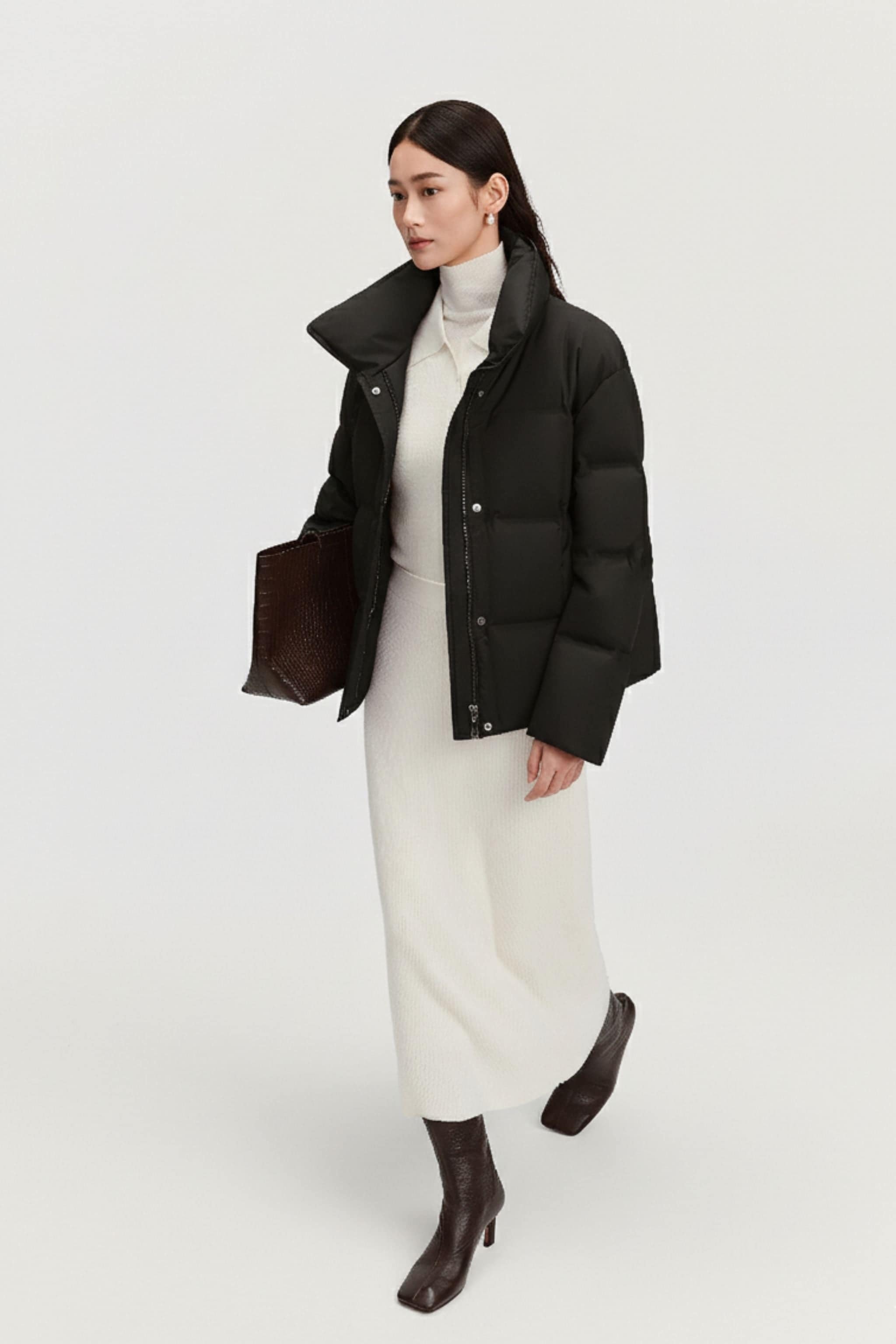 BOSIDENG 2025 Women's Business Classic Goose Down Jacket With Lapel 112 Jacket