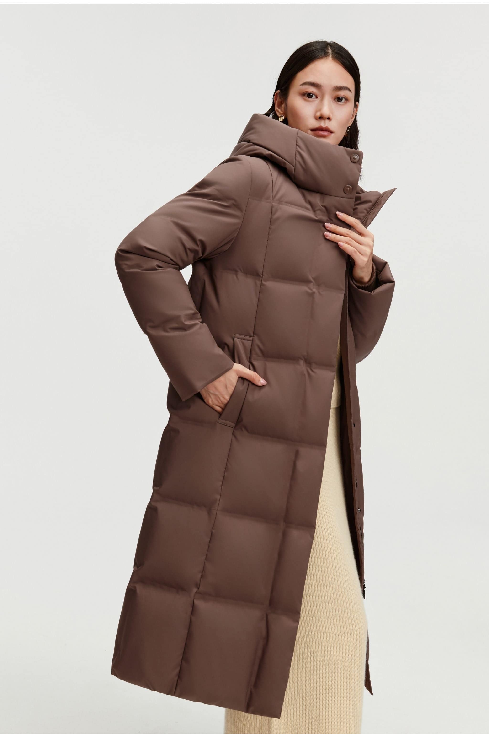 BOSIDENG 2025 Women's Business Classic Long Quilted Goose Down Jacket 174 Jacket