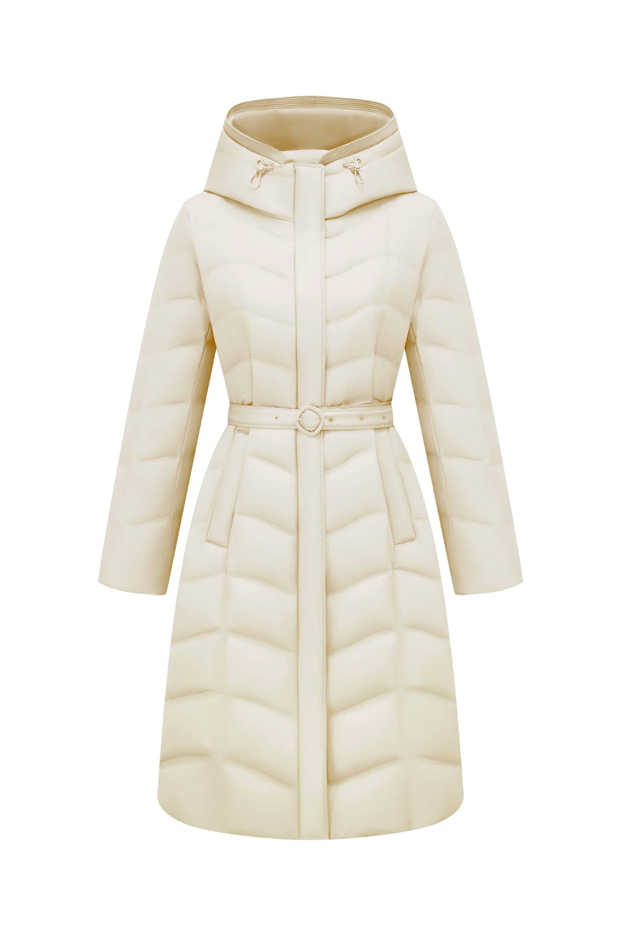 BOSIDENG 2025 Women's Full Length Goose Down Business Jacket With Belt Jacket