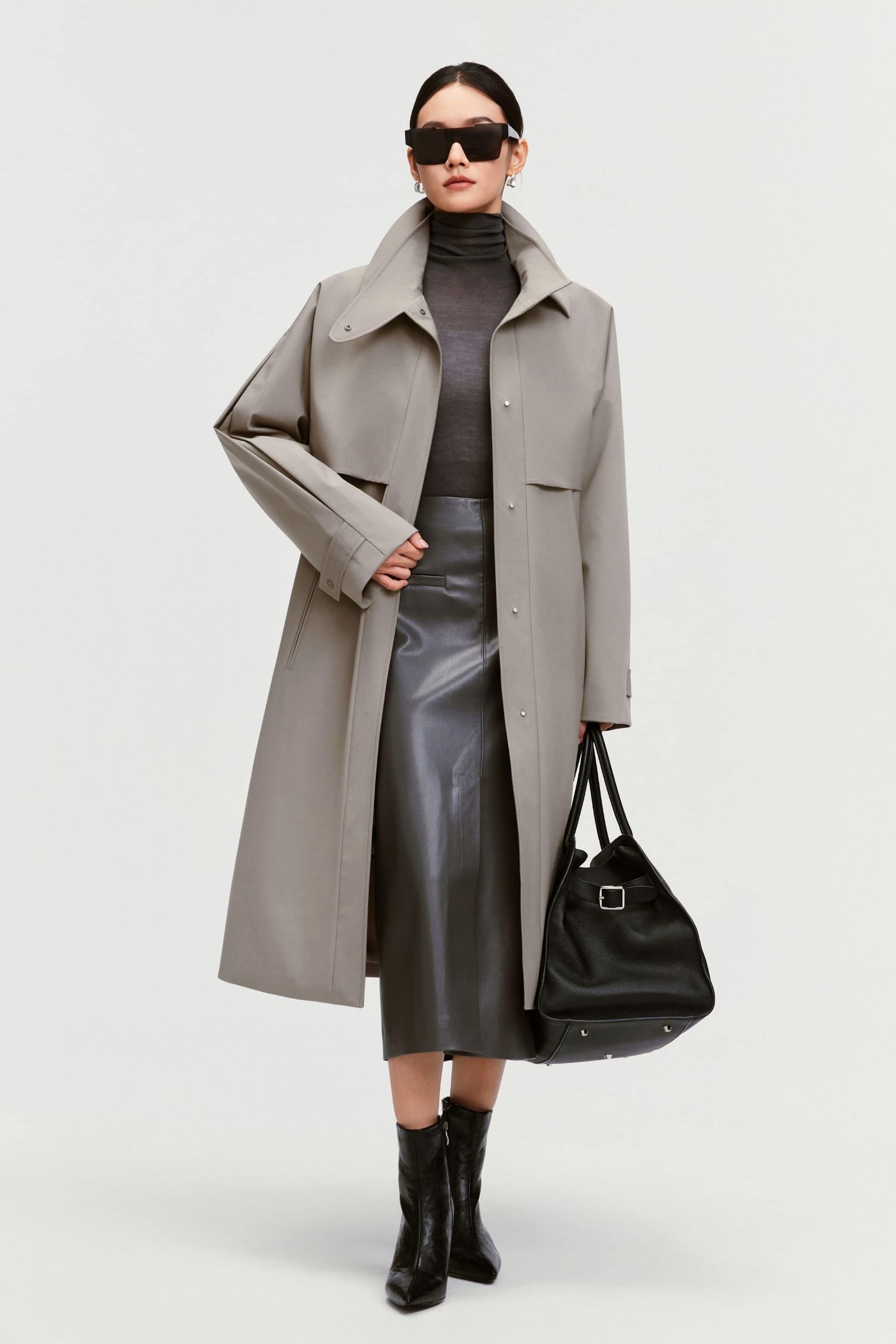 Women's Full-Length Goose Down Trench Coat | BOSIDENG