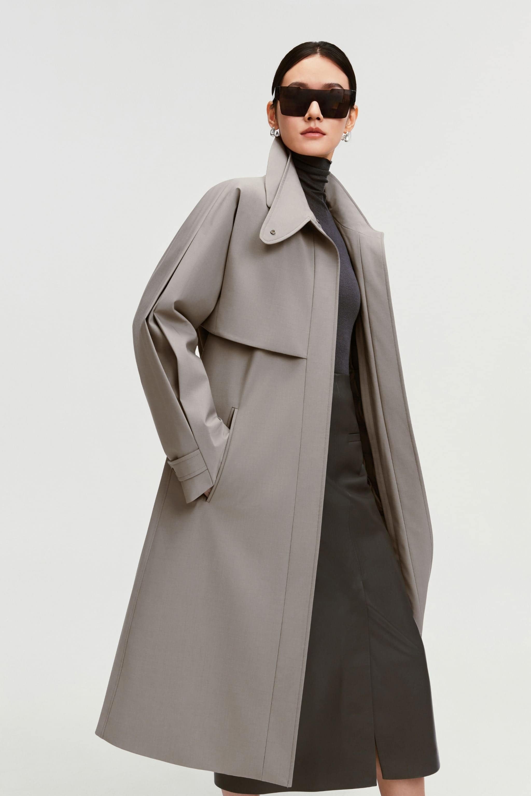 Women's Full-Length Goose Down Trench Coat | BOSIDENG