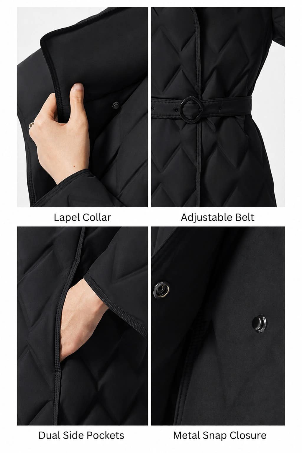 Women's Goose Down Business Jacket With Belt