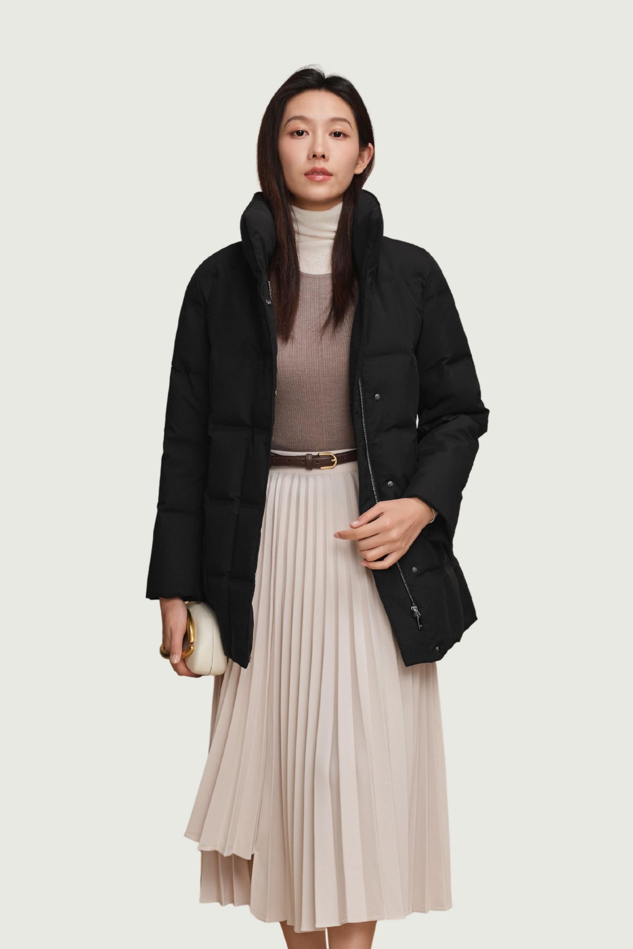 BOSIDENG 2025 Women's Goose Down Jacket With Belt 148 Jacket