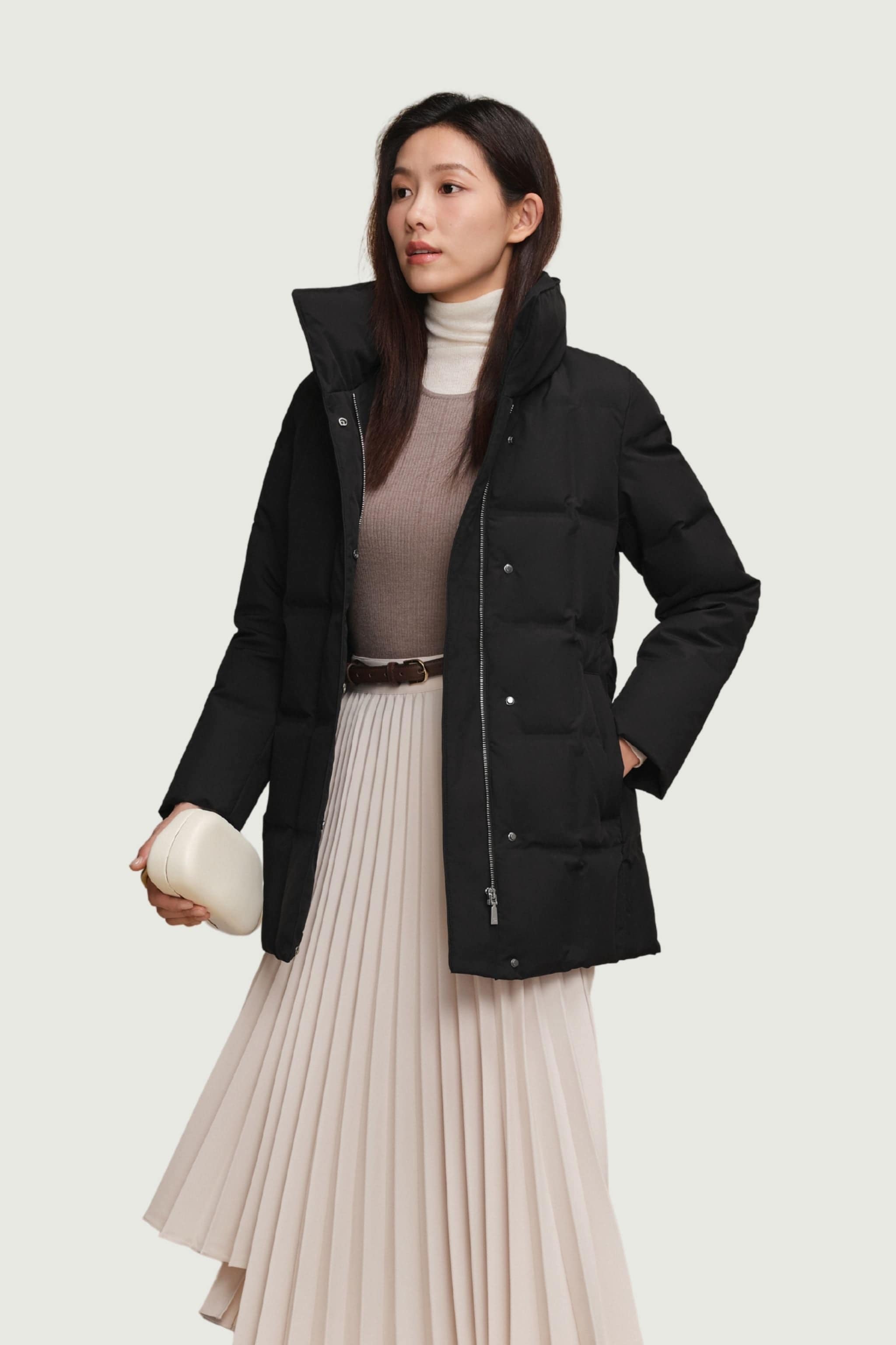 BOSIDENG 2025 Women's Goose Down Jacket With Belt 148 Jacket