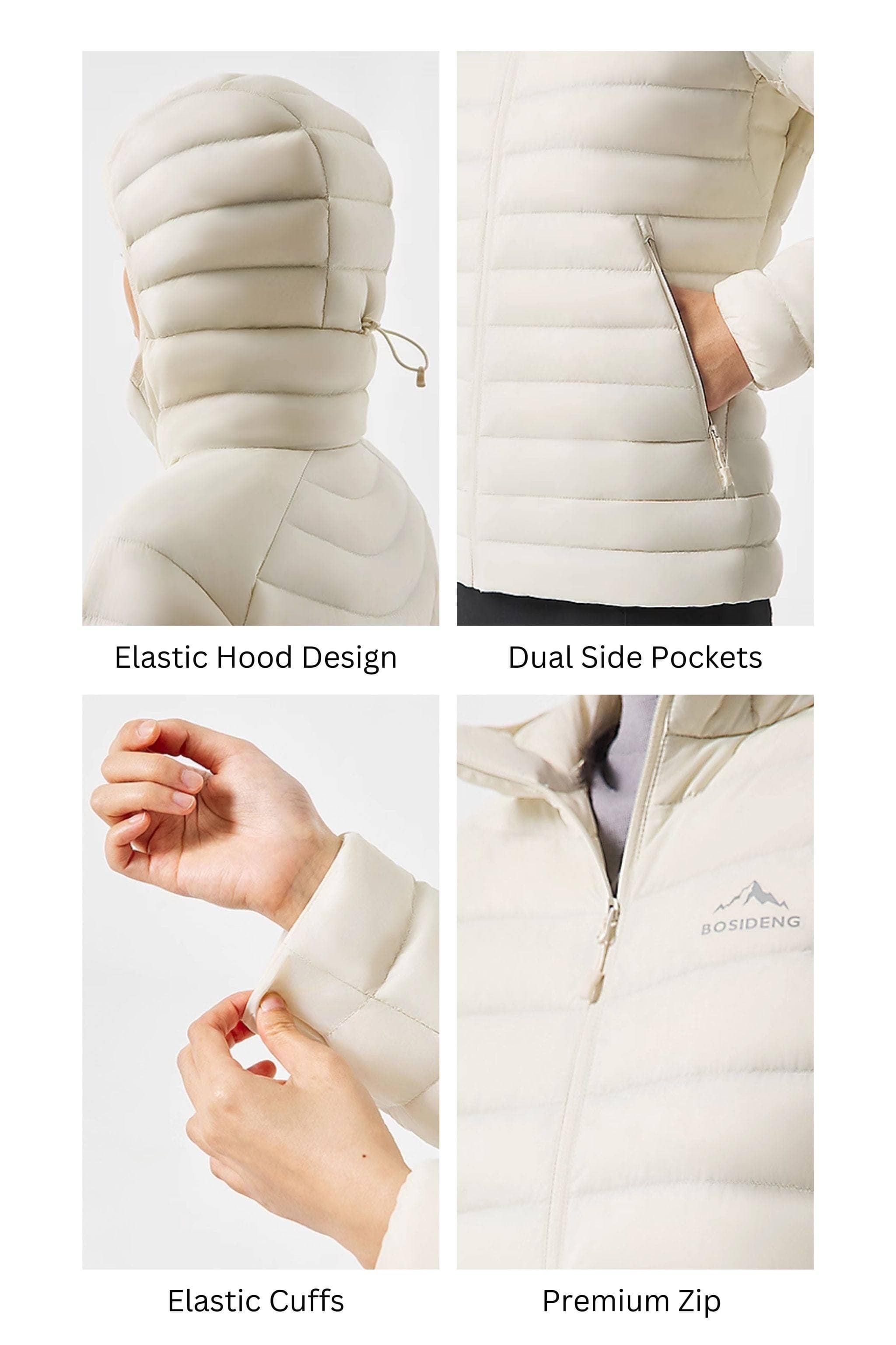 BOSIDENG 2025 Women's Goose Down Jacket With Hood 1048 Jackets