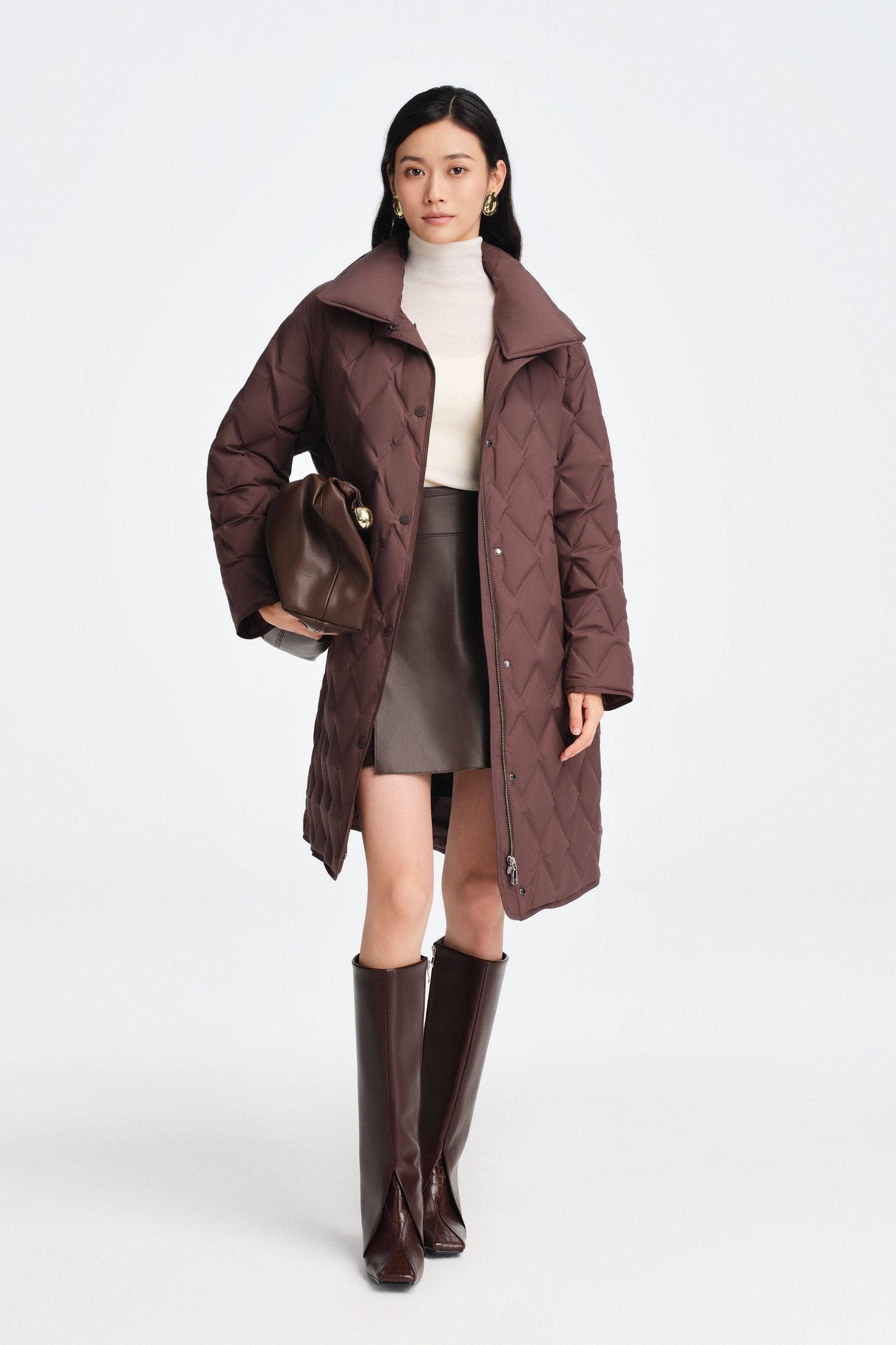 BOSIDENG 2025 Women's Mid Length Goose Down Business Jacket
