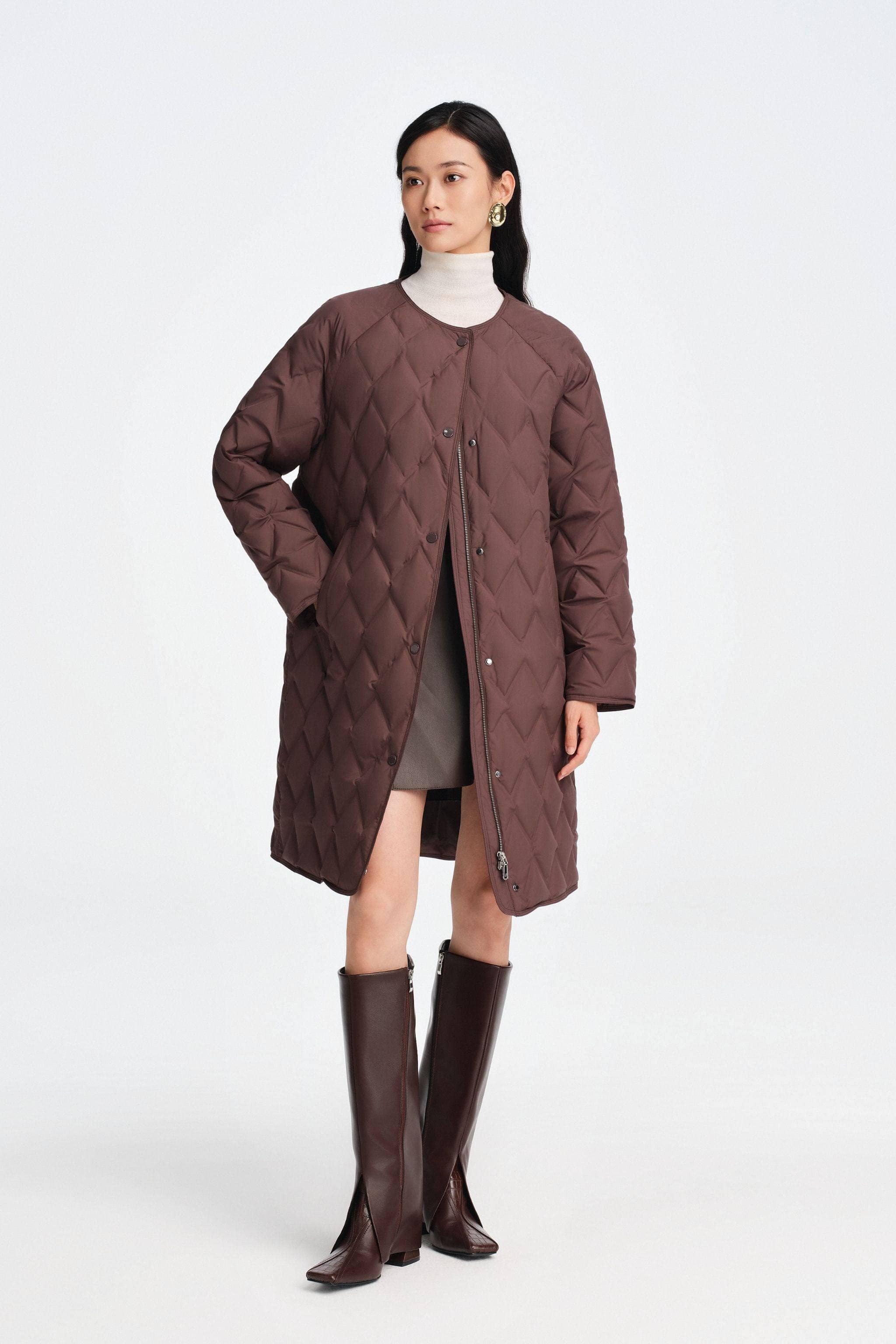 BOSIDENG 2025 Women's Mid Length Goose Down Business Jacket