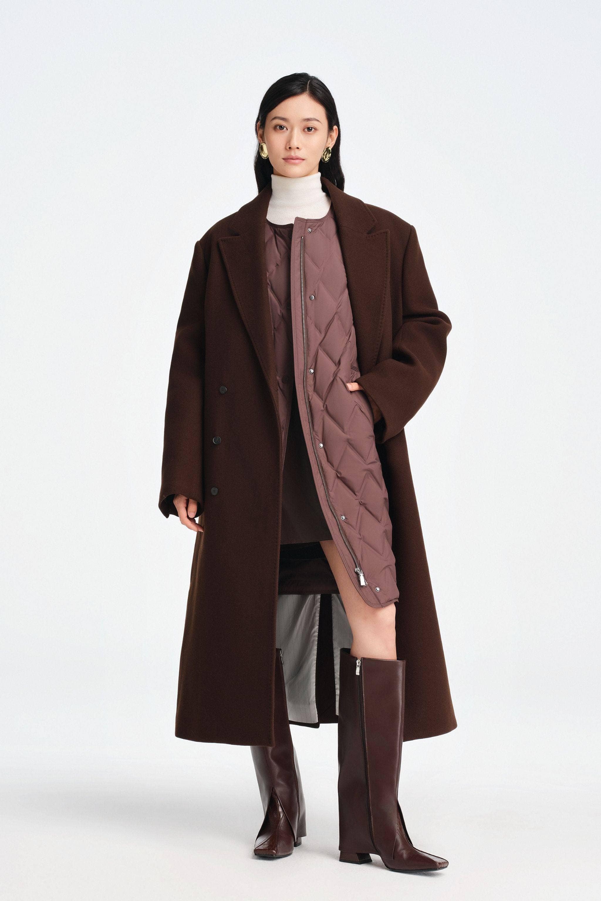 BOSIDENG 2025 Women's Mid Length Goose Down Business Jacket