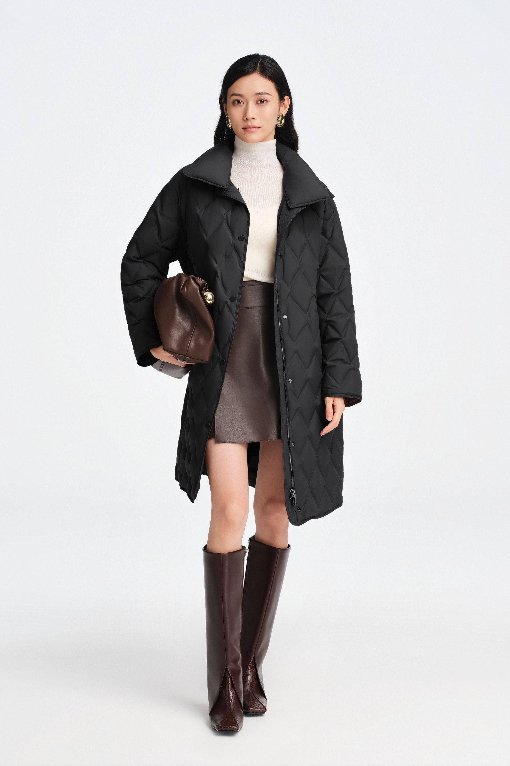 BOSIDENG 2025 Women's Mid Length Goose Down Business Jacket