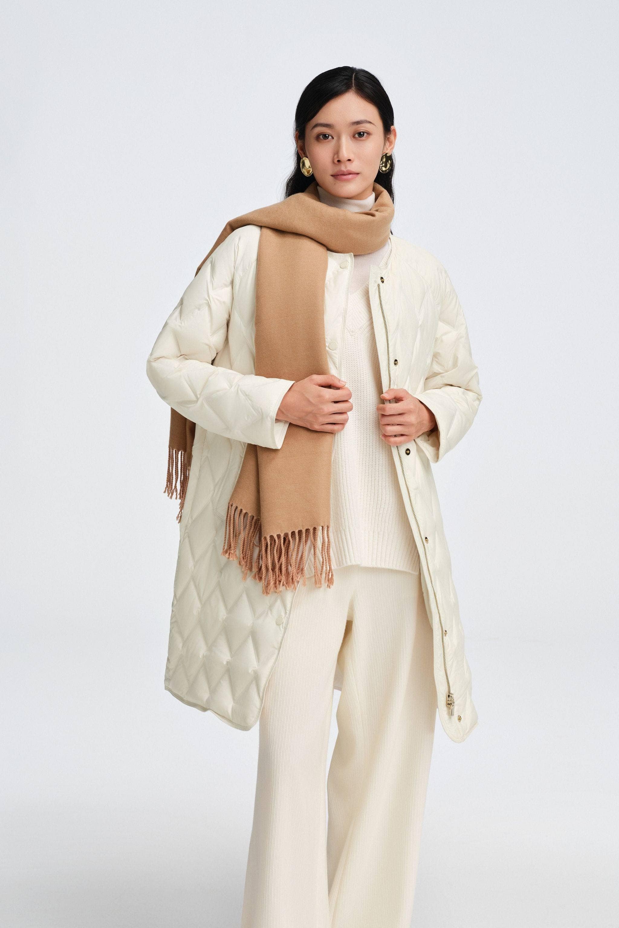 BOSIDENG 2025 Women's Mid Length Goose Down Business Jacket