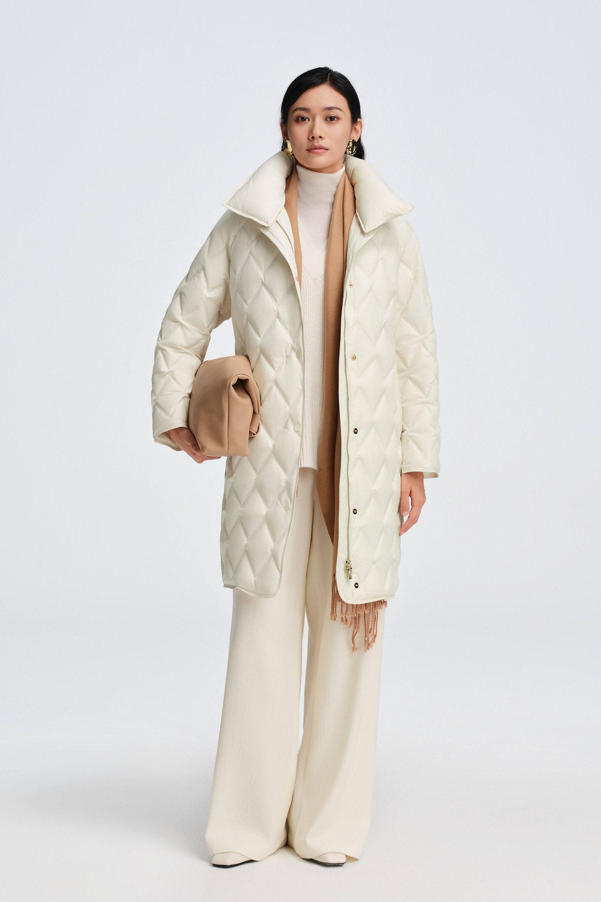 BOSIDENG 2025 Women's Mid Length Goose Down Business Jacket