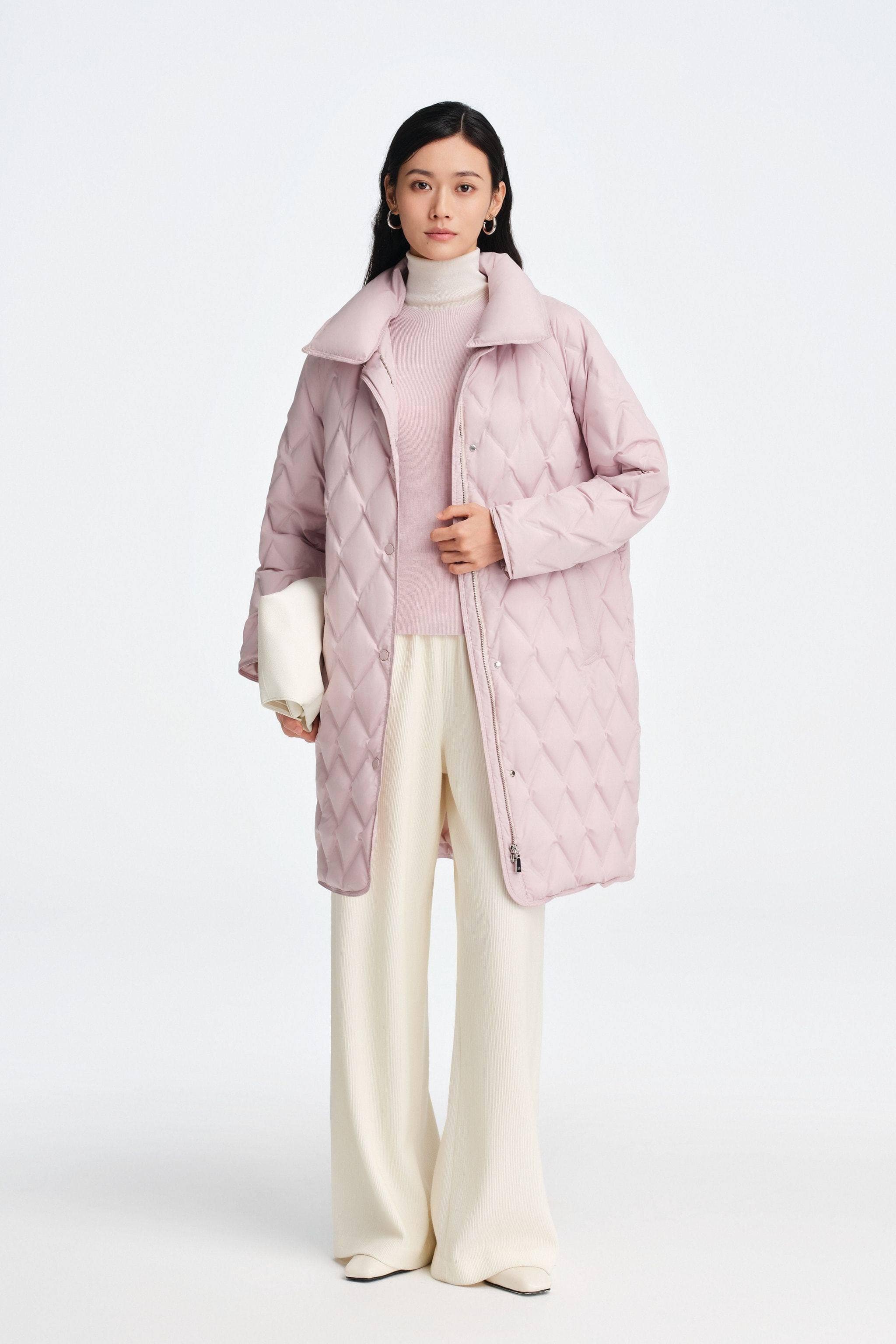 BOSIDENG 2025 Women's Mid Length Goose Down Business Jacket