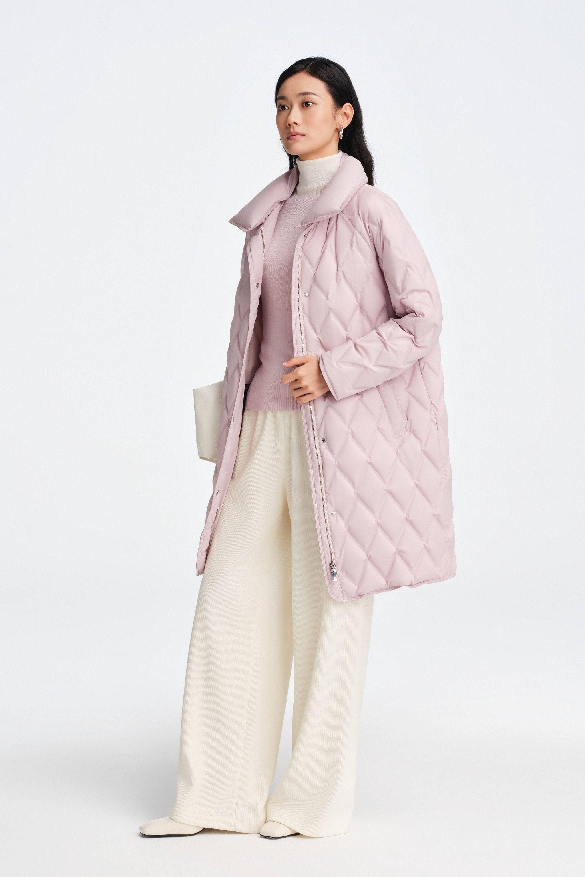BOSIDENG 2025 Women's Mid Length Goose Down Business Jacket
