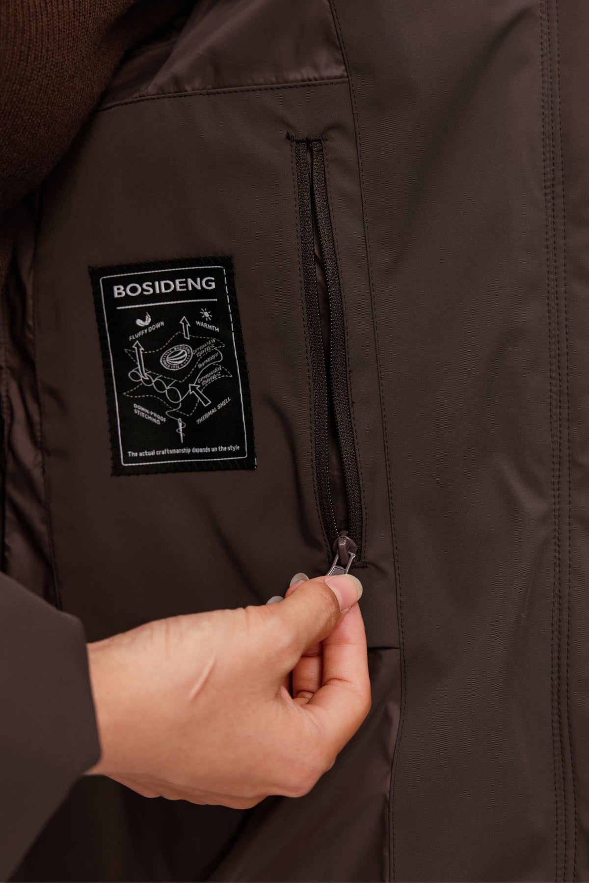 Women's Premium Extreme Short Goose Down Jacket With Belt 722 — jacket transitions seamlessly from outdoor commutes — view 5; water-resistant, windproof