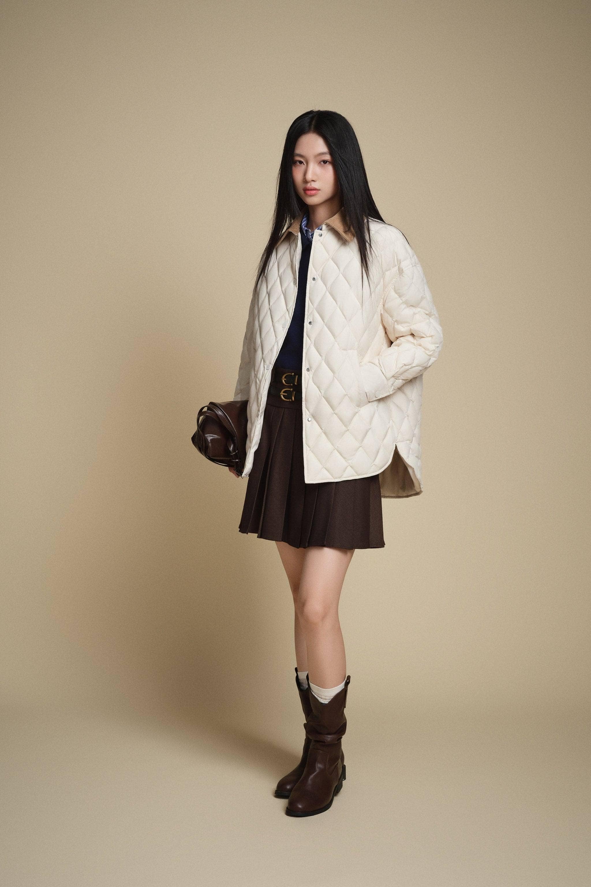 BOSIDENG 2025 Women's Quilted Barn Down Jacket